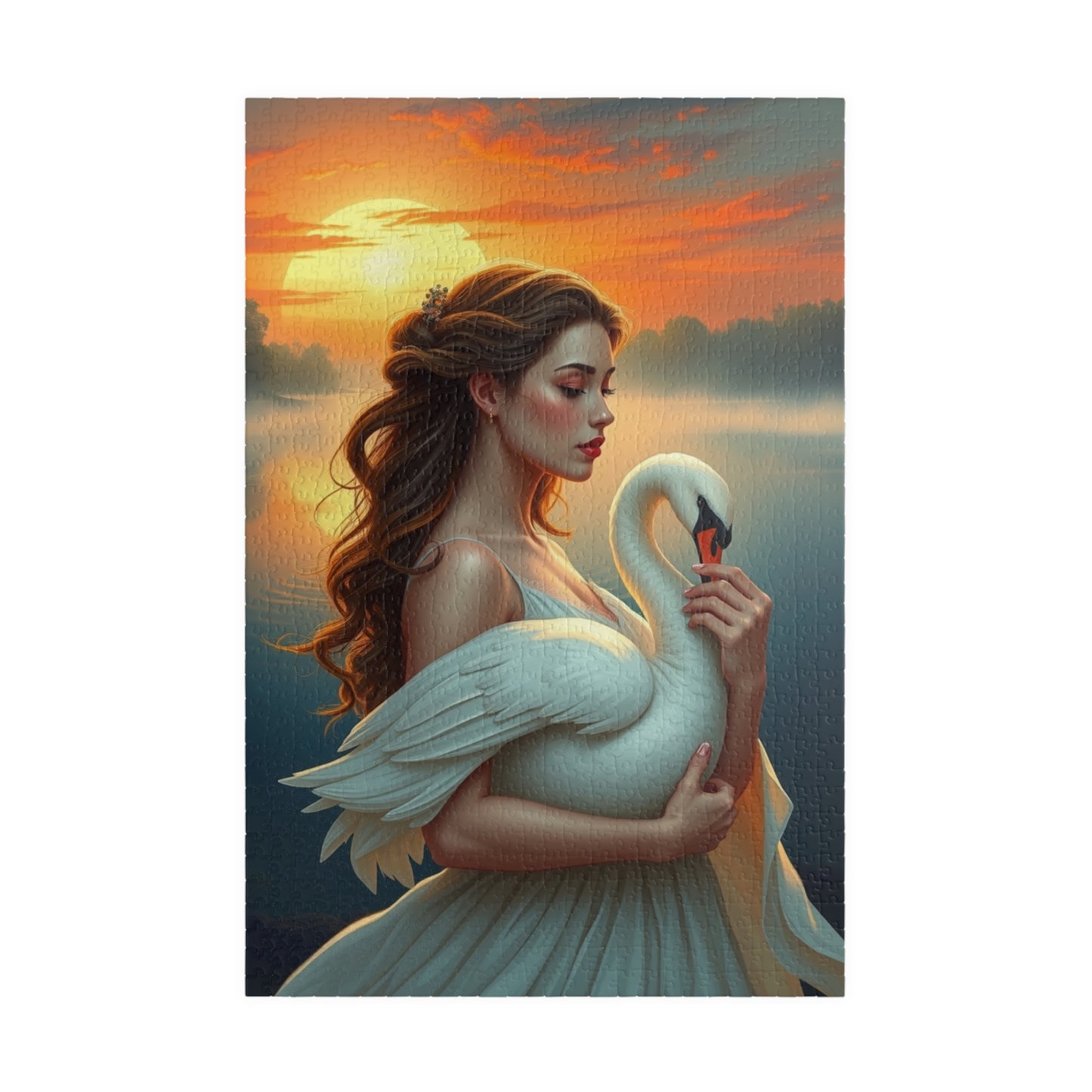 Elegant Swan Puzzle - 110, 252, 520, 1014-Piece, Perfect for Family Game Night, Gift for Puzzle Lovers, Home Entertainment, Art Lover's Gift 1014 pcs (Vertical) Puzzle The Puzzle Chest