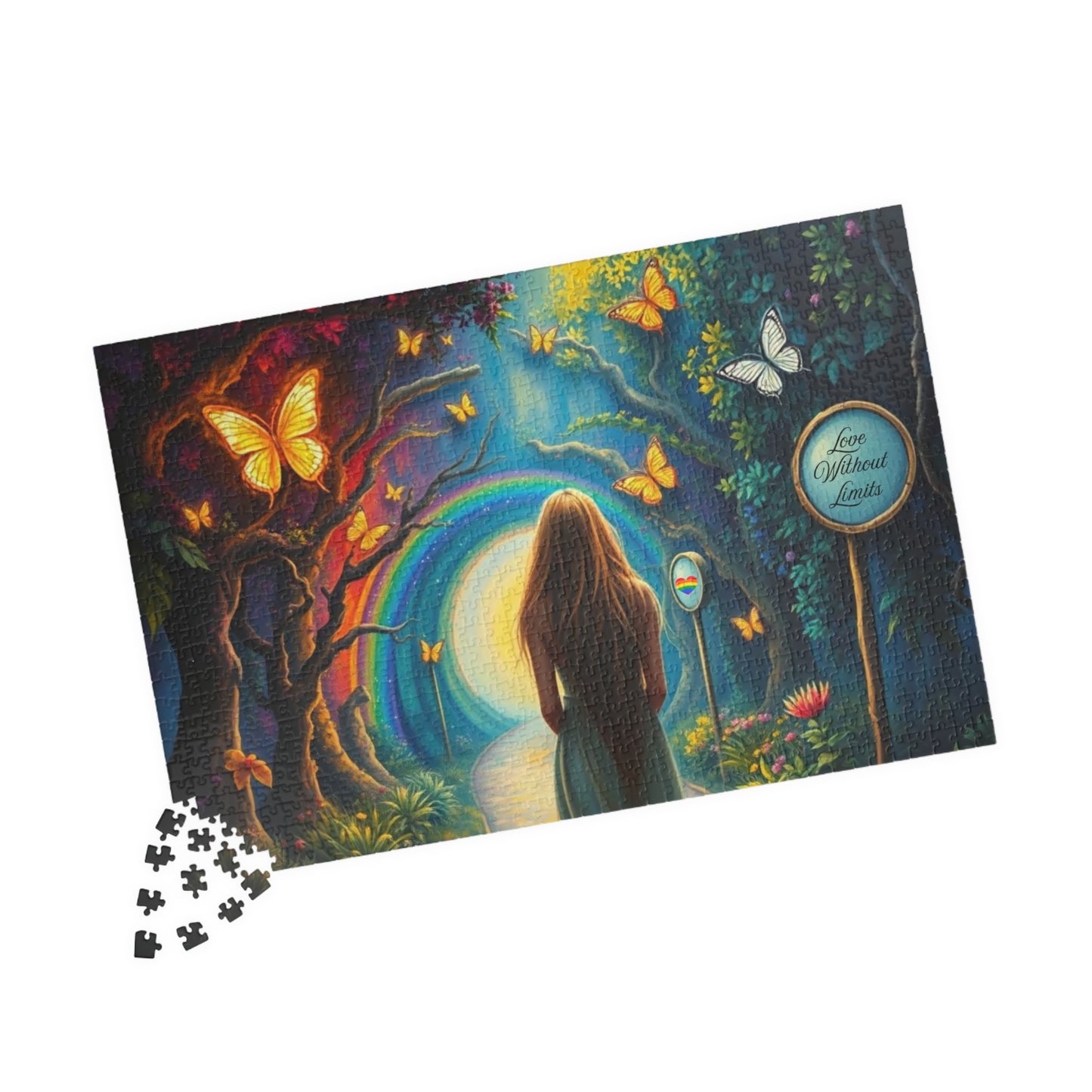 Whispers of the Rainbow Garden Jigsaw Puzzle, Rainbow Puzzle, LGBTQ Puzzle Art Pride Month Gift for Adults, Family Activity, Mindfulness Puzzle The Puzzle Chest