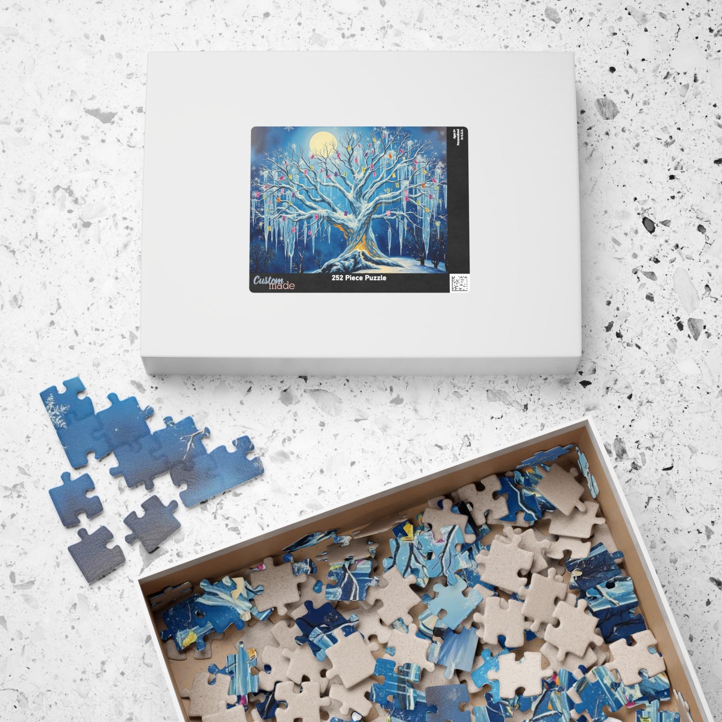Winter Tree of Wishes Jigsaw Puzzle, 110-1014 Piece Holiday Gift for Friend, Family Activity, Christmas Winter Scene Cozy Home Entertainment