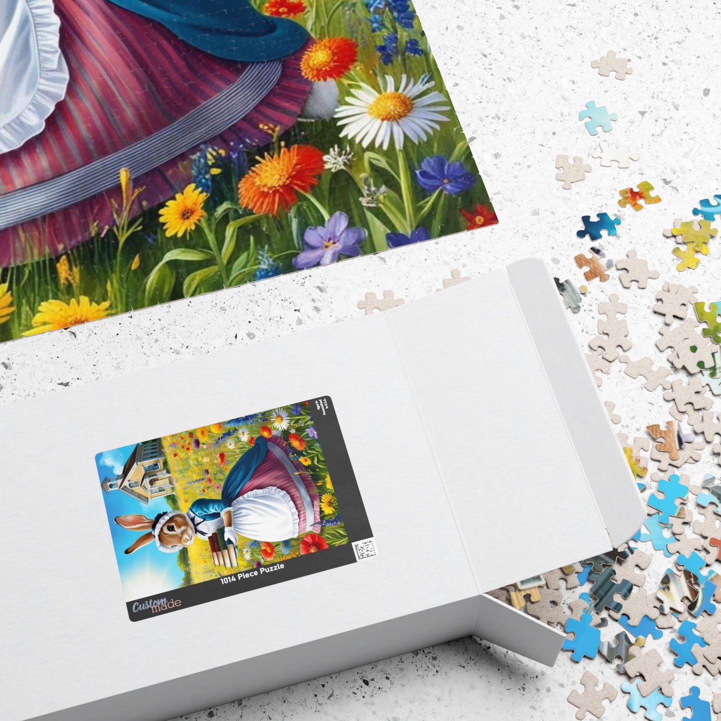Whimsical Rabbit Jigsaw Puzzle, Charming Artwork for Book Lover, Easter Spring Puzzle Gift for Adults, Unique Fun Family Game Night Puzzle The Puzzle Chest