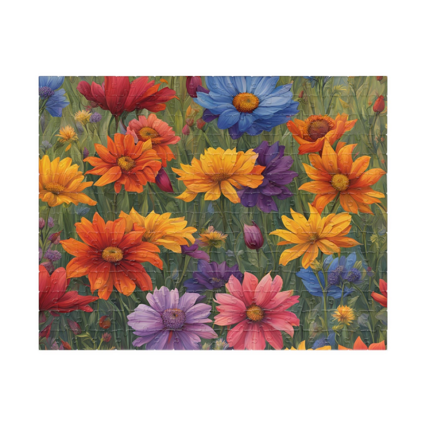 Wildflower Rainbow Jigsaw Puzzle, 110-1014 Piece, Gradient Flowers Meadow, Artistic Puzzle Game, Floral Gift, Colorful Adult Puzzle 252 pcs (Horizontal) Puzzle The Puzzle Chest