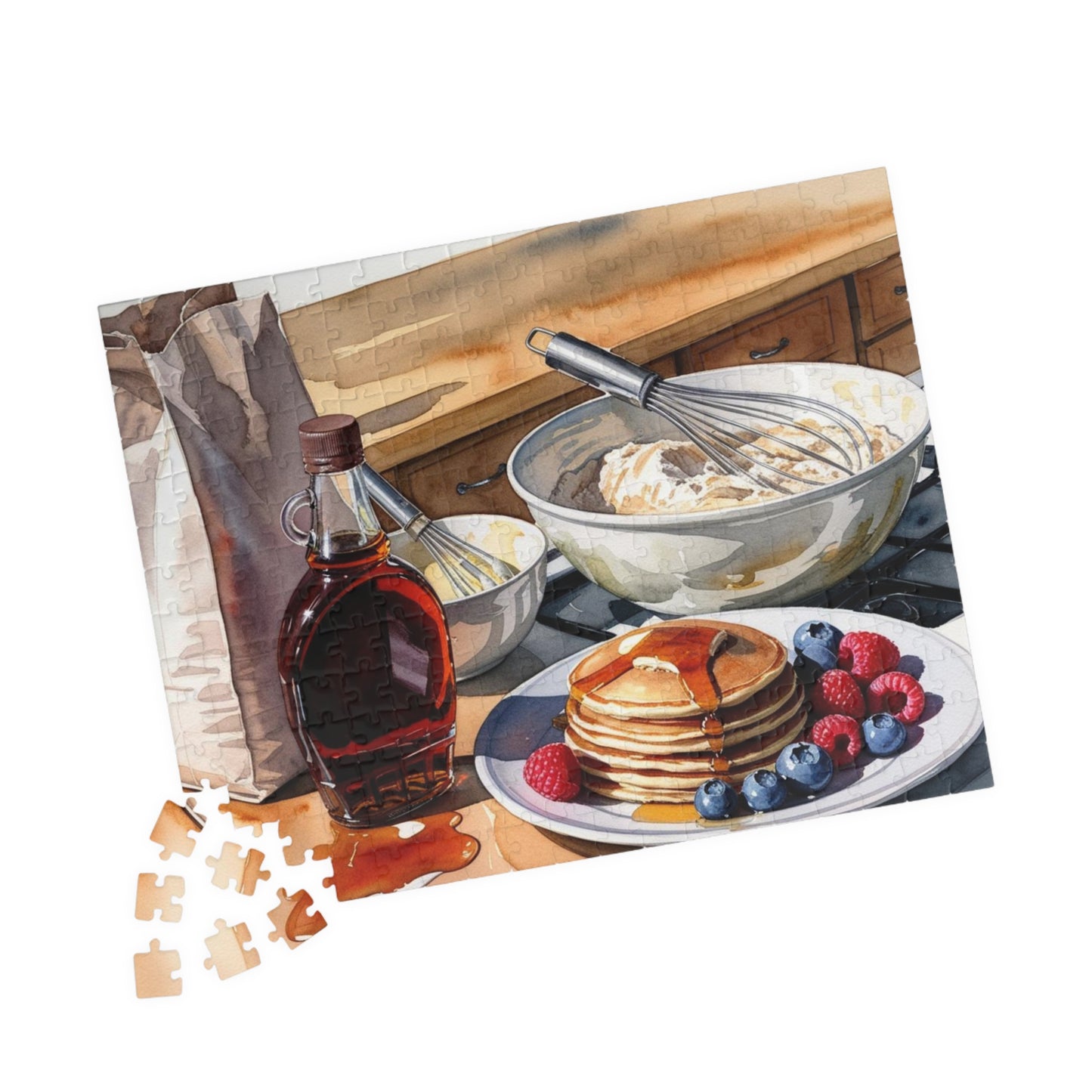 Pancake Breakfast Puzzle, Kitchen Counter Foodie Jigsaw Game, Culinary Cooking Theme, Fun Family Activity, Food Lover Gift 252 pcs (Horizontal) Puzzle The Puzzle Chest