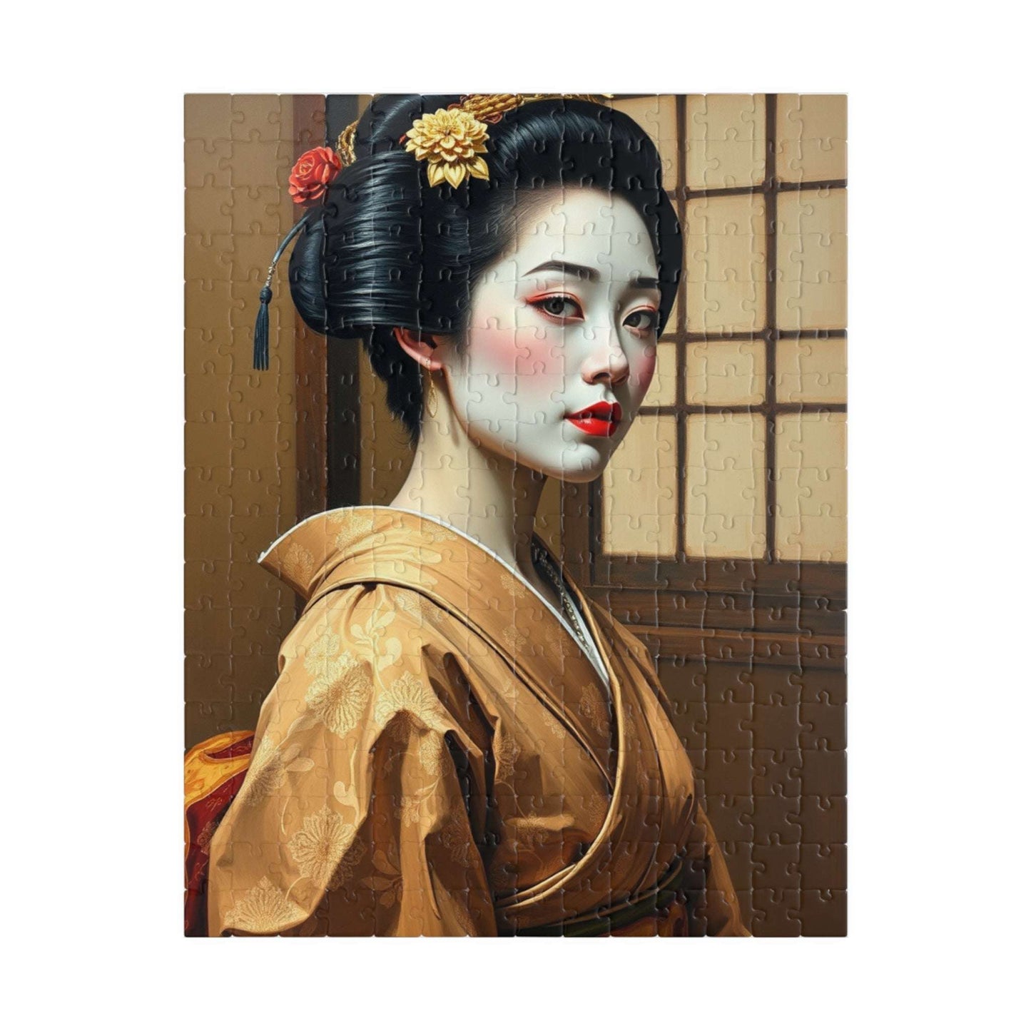 Jigsaw Puzzle, Geisha in Japanese House Design, 110 252 520 1014-piece, Meditation Game, Mind Challenge, Indoor Activity, Staycation Fun, 252 pcs (Vertical) Puzzle The Puzzle Chest