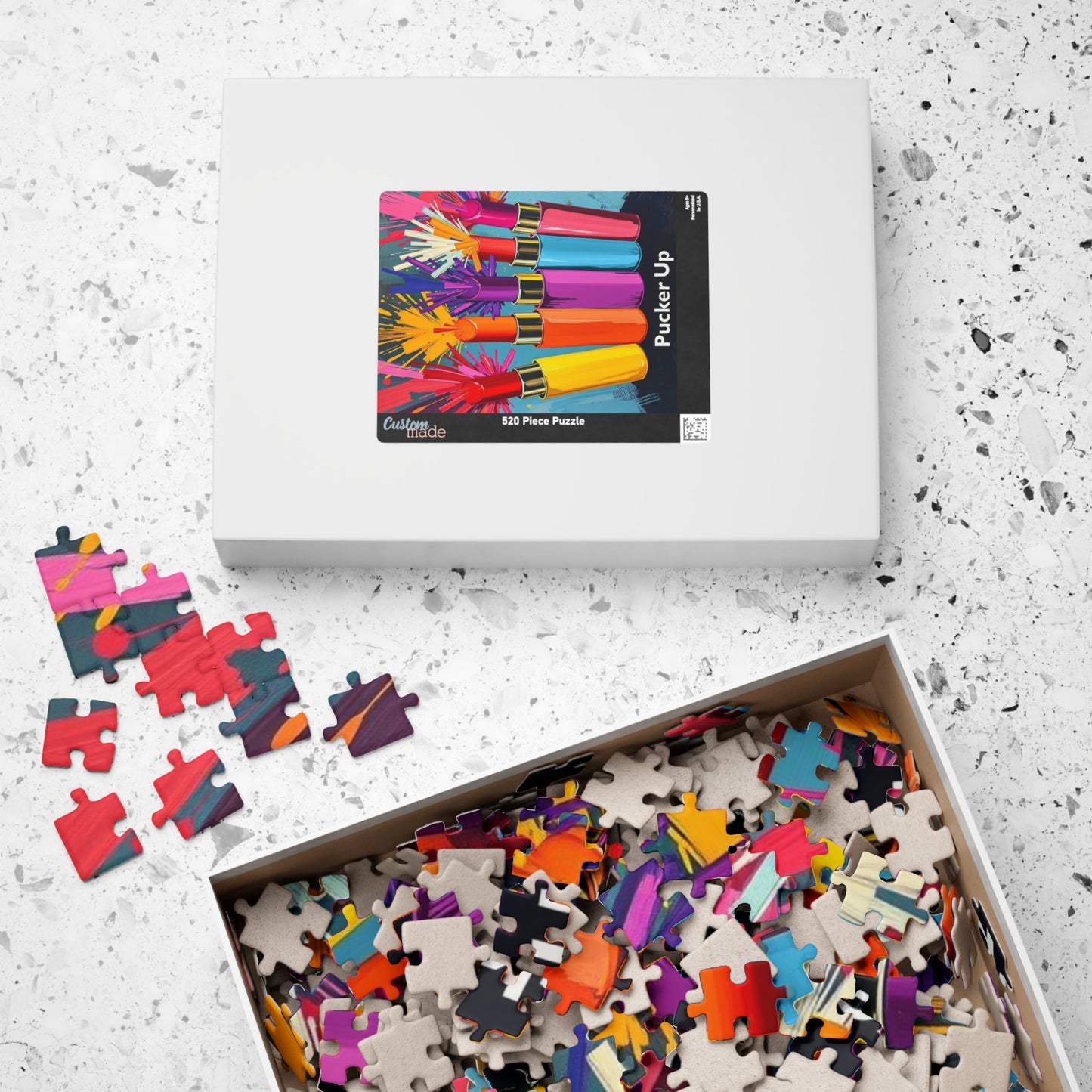 Colorful Makeup Jigsaw Puzzle - Fun Gift for Makeup Lovers, Family Game Night, Beauty Enthusiast, Unique Home Entertainment Puzzle The Puzzle Chest