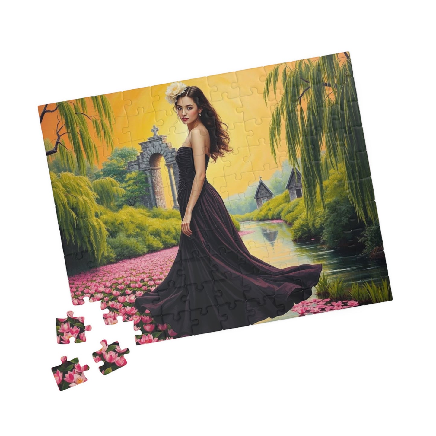 Lilywater Reverie Jigsaw Puzzle, Elegant Landscape Puzzle, Woman Art Holiday or Birthday Gift for Adult, Solo or Family Fun, Creative Hobby Puzzle The Puzzle Chest