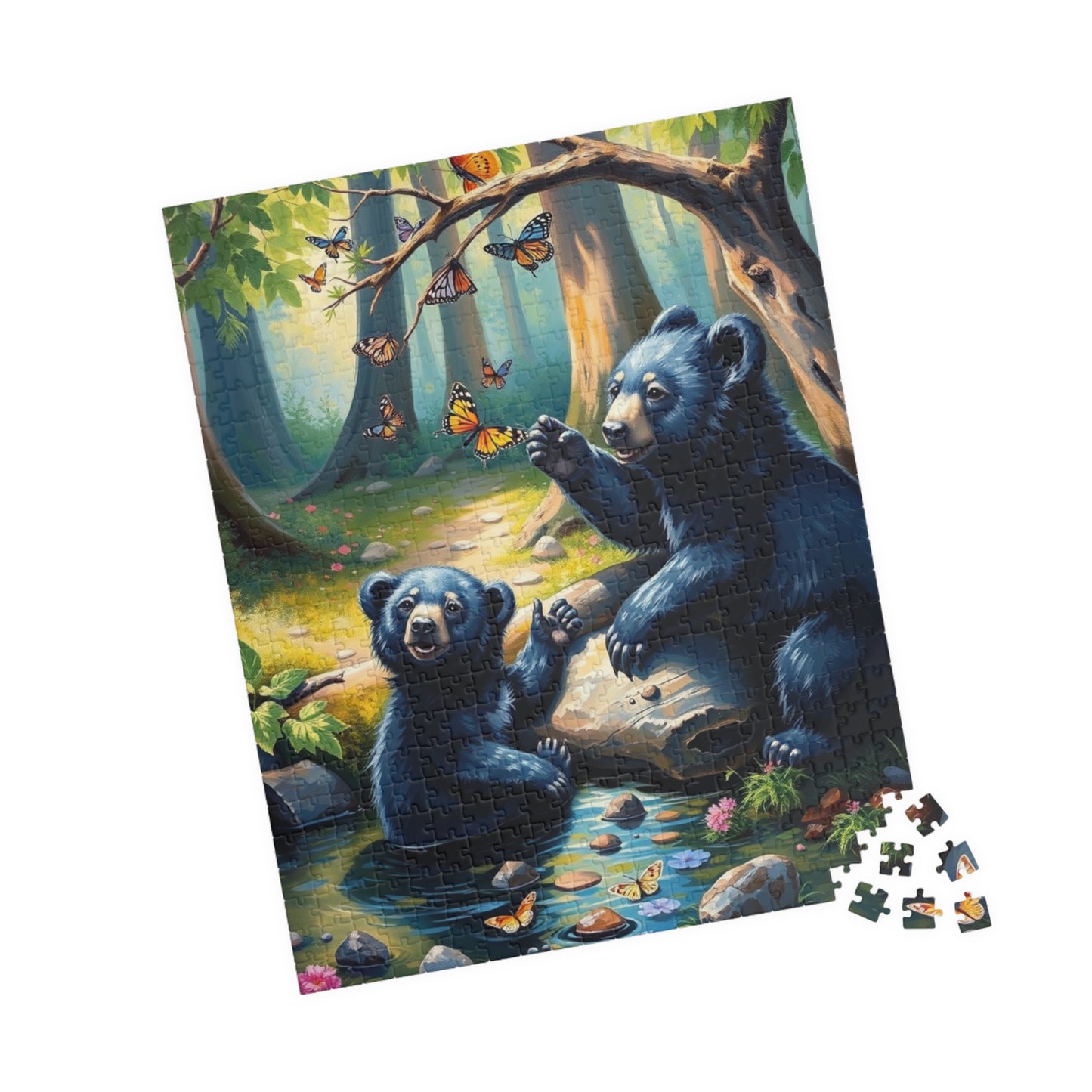 Nature-Inspired Bear Puzzle, Fun Family Activity, Animal Wildlife Themed Gift, Jigsaw Fun, Mindful Moments Puzzle The Puzzle Chest