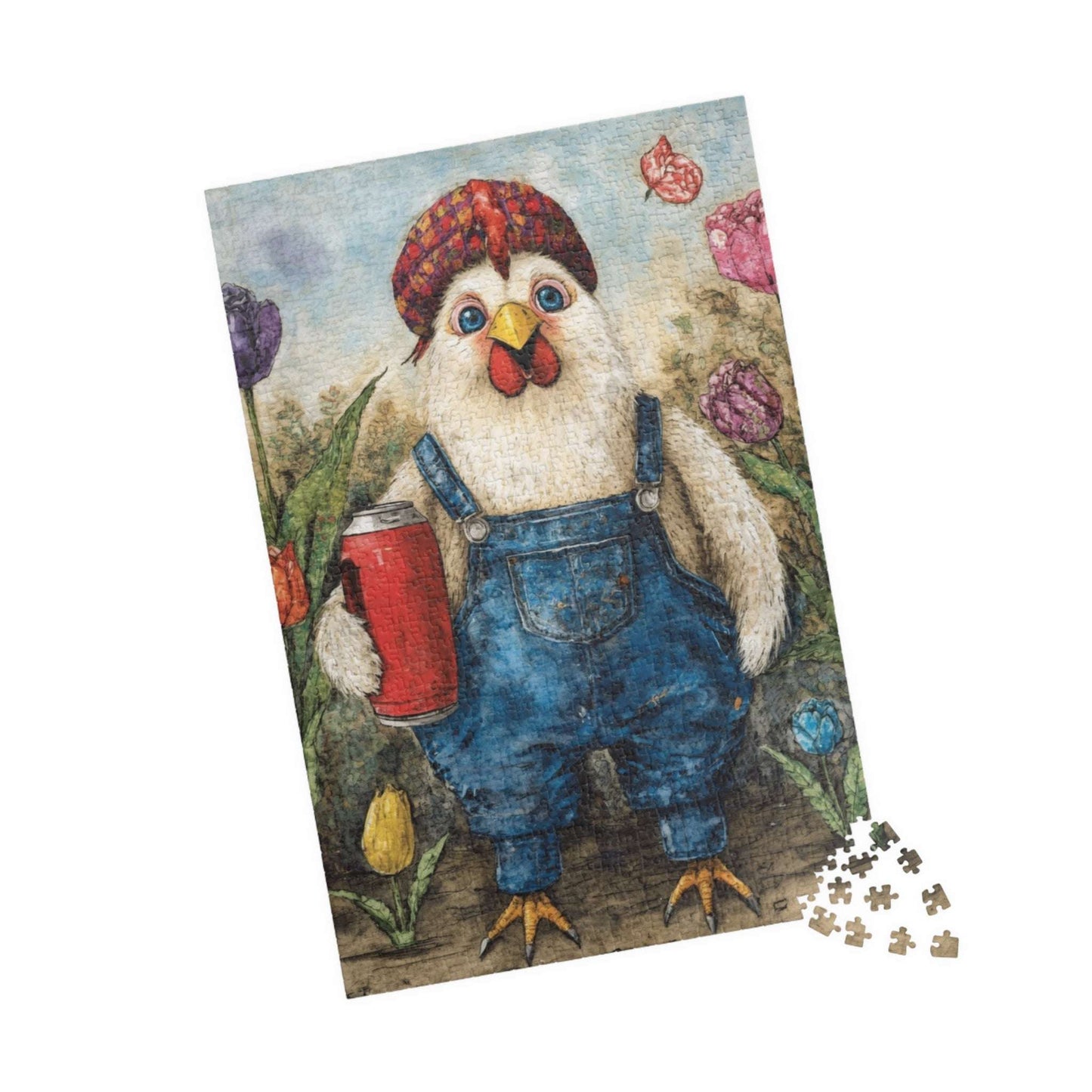 Chicken Gardener Jigsaw Puzzle, Cartoon Bird Puzzle Ideal for Fun Family Activity, Gift, Game Night, Farm Animal Puzzle Lover, Brain Teaser Puzzle The Puzzle Chest