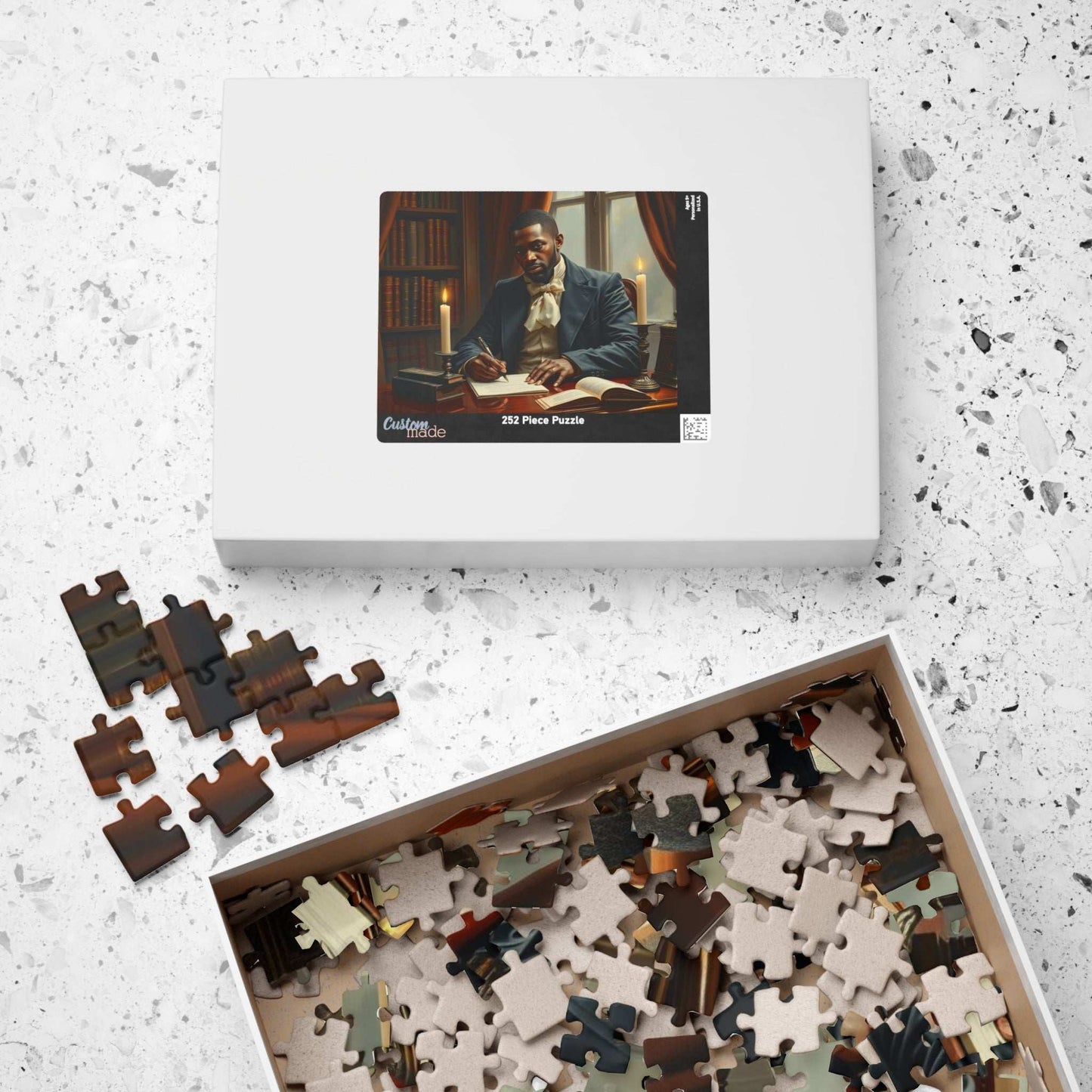 Victorian Afro-American Businessman Jigsaw Game, African American Art Puzzle The Puzzle Chest