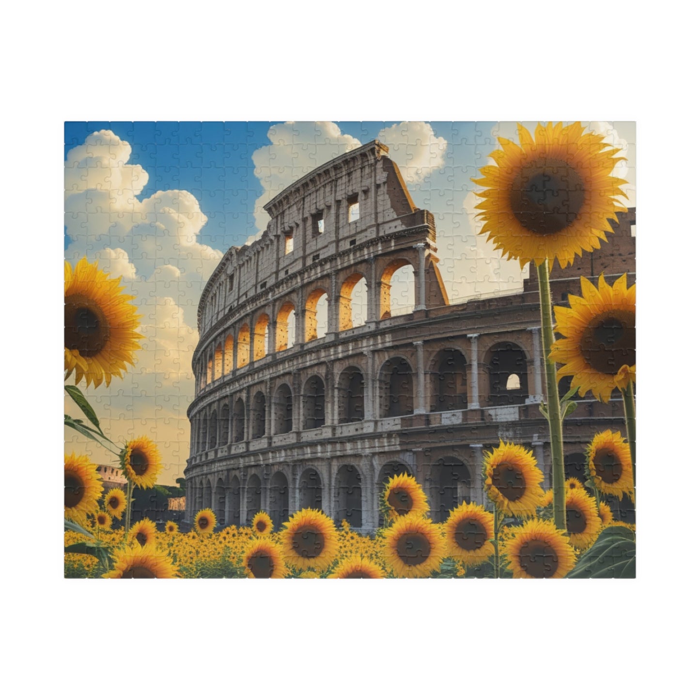 Jigsaw Puzzle, Ancient Colosseum and Sunflowers, 110 252 520 1014-Piece, Rome Italy, Creative Activity, Fun Family Game, Gift for Travelers 520 pcs (Horizontal) Puzzle The Puzzle Chest