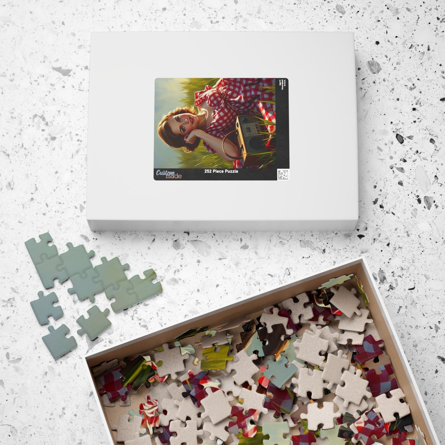 Retro Picnic Puzzle with Vintage Radio Design, Jigsaw for Family Game Night Home Entertainment, Creative Gift Idea, Mindful Brain Teaser Puzzle The Puzzle Chest