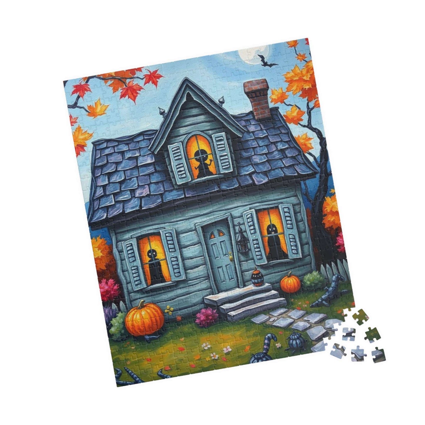 Autum Spirits Abound Jigsaw Puzzle - Halloween Ghost Puzzle for Adults Ideal for Family Game Night, Puzzle Lover Gift, Fun for Fall Occasion
