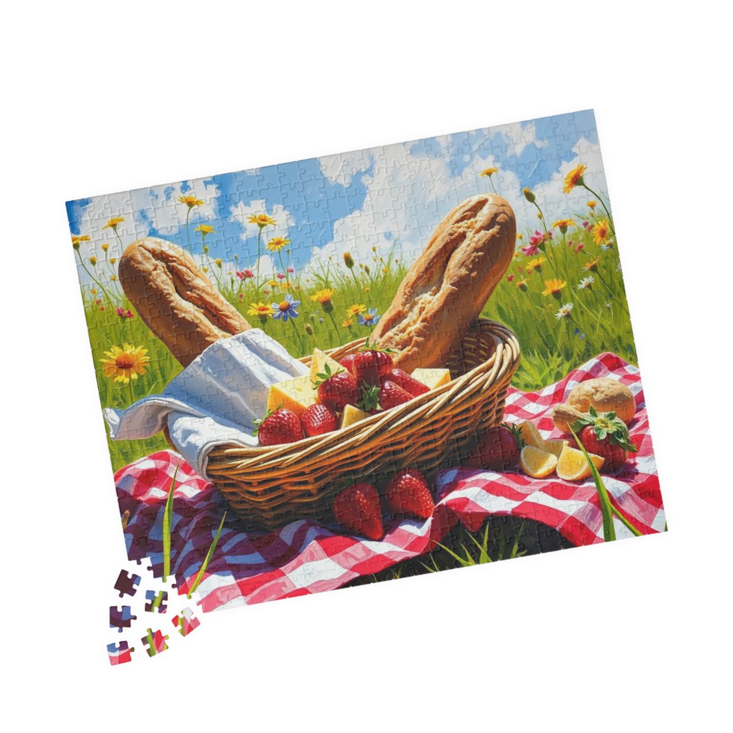 Spring Picnic Puzzle (110, 252, 520, 1014-piece) - Perfect for Family Fun, Game Night, Outdoor Gatherings, Foodie Birthday Holiday Gifts Puzzle The Puzzle Chest