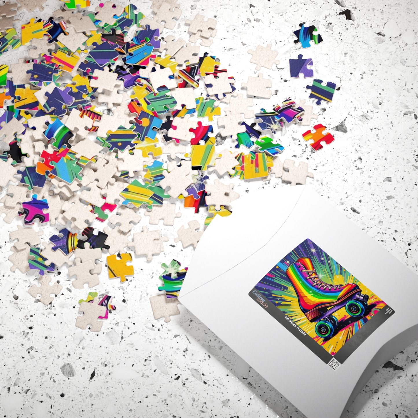 Rainbow Roller Skate Puzzle, Pop Art Jigsaw Fun Family Game, Colorful Home Entertainment, Gift for Hobbyist Puzzle Enthusiast Puzzle The Puzzle Chest