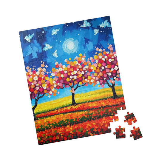 Colorful Fall Trees Puzzle | 110, 252, 520, 1014-piece Autumn Landscape Jigsaw | Best Gift for Nature Lovers, Puzzle Enthusiasts, Family Fun Puzzle The Puzzle Chest