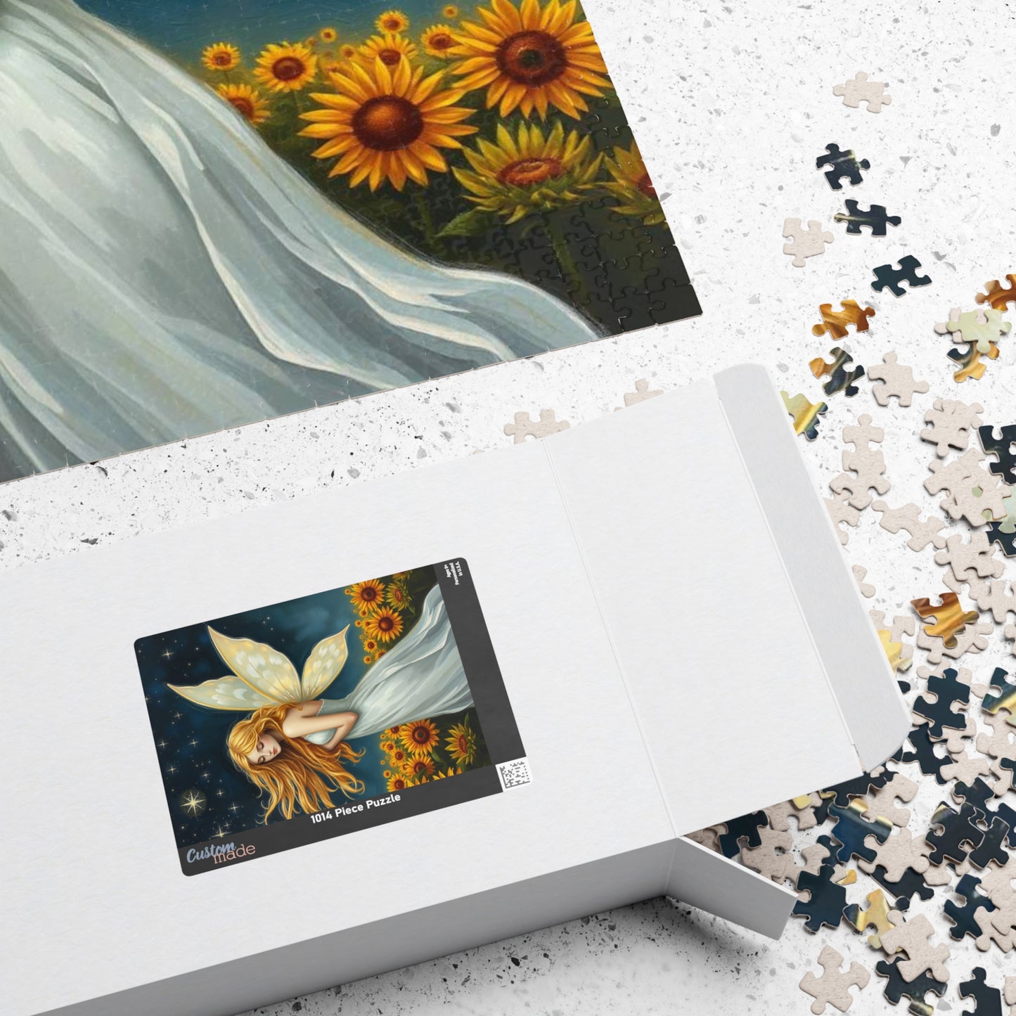 Starry Night Fairy Jigsaw Puzzle - Sunflower Field Under Moonlight Sky 110-1014-Pieces Ideal for Gifts, Family Fun, Cozy Nights, Home Decor