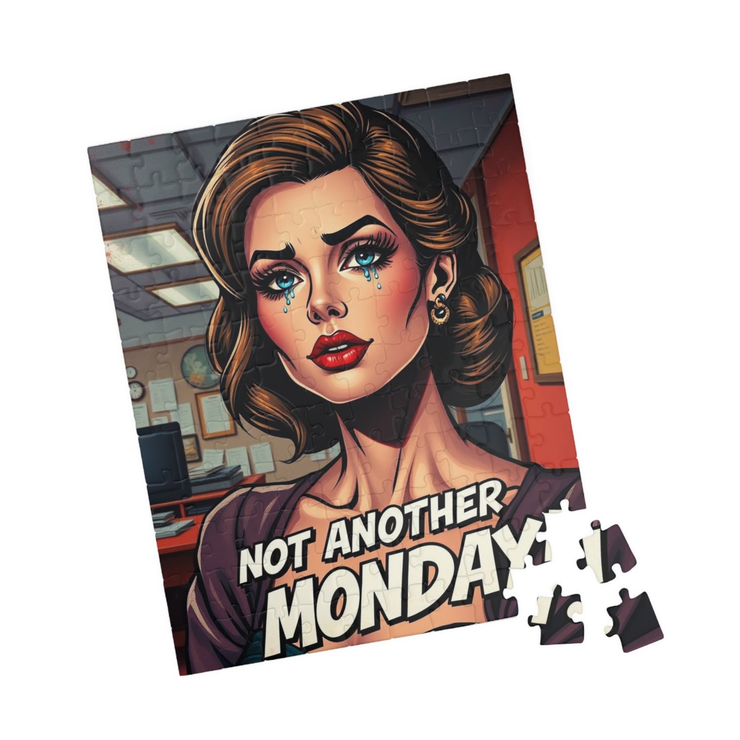 Retro Pop Art Jigsaw Puzzle | Not Another Monday | Fun Gift for Puzzle Lovers, Pop Culture Art, Wall Decor, Stress Relief, Family Activity Puzzle The Puzzle Chest
