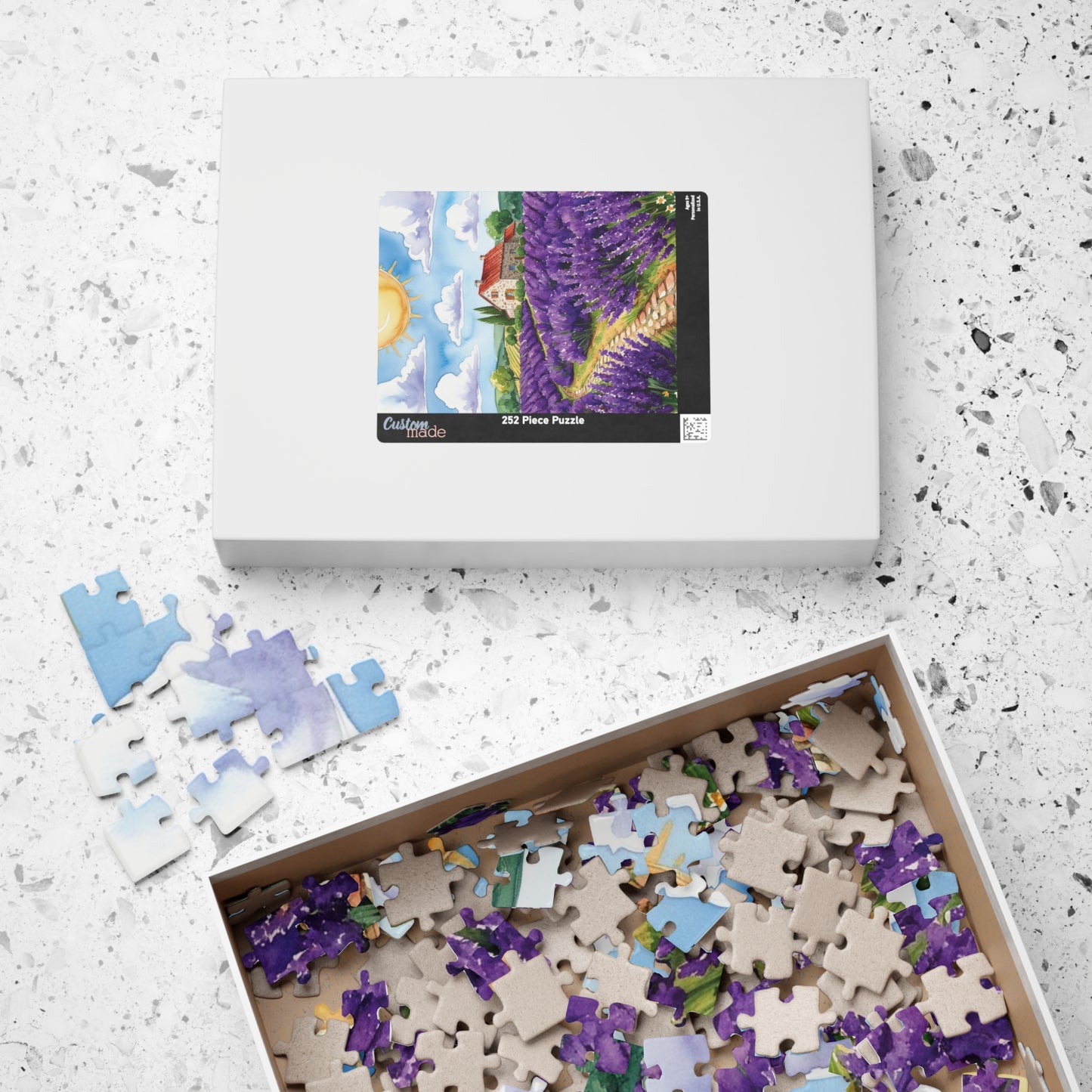 Lavender Field Landscape Puzzle, Relaxing Jigsaw Game for Adults, Mindful Activity, Home Decor Wall Art, Gift Idea for Puzzle Lover, Hobby Puzzle The Puzzle Chest