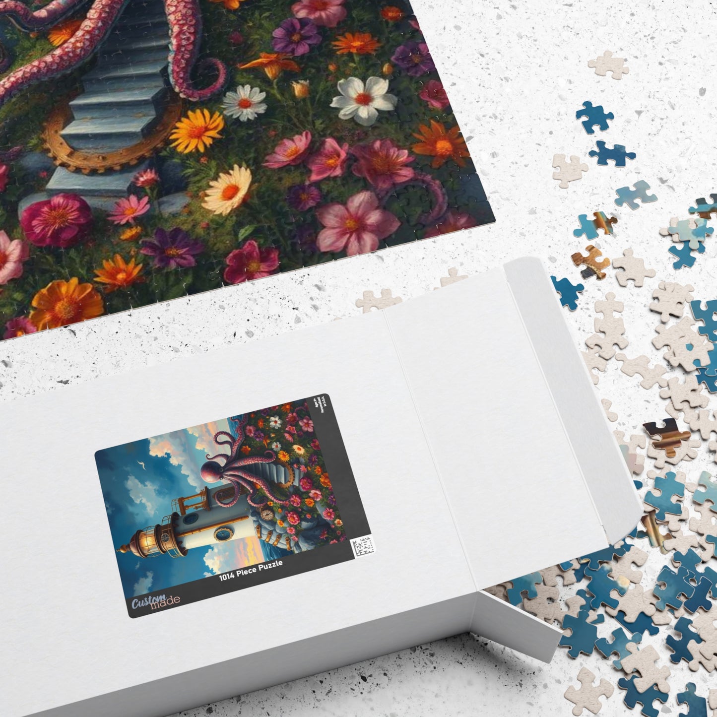 Whimsical Octopus Lighthouse Puzzle, 110 252 520 1014-piece Steampunk Animal Jigsaw, Fun Gift for Ocean Lovers, Family Game Night, Nautical Puzzle The Puzzle Chest