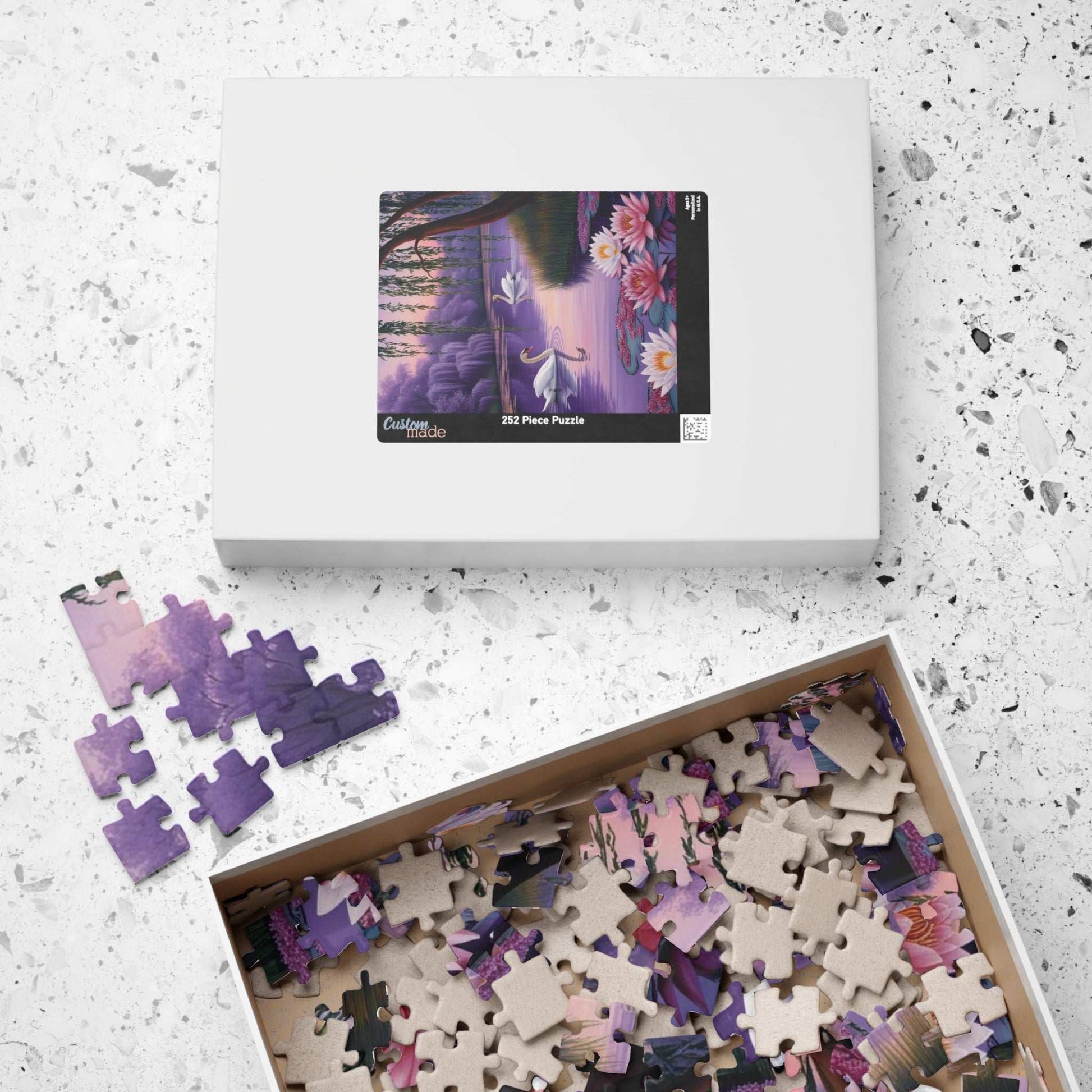 Serene Landscape Puzzle - Swans and Water Lilies - 110, 252, 520, 1014-piece, Gift for Nature Lovers, Family Fun Puzzle The Puzzle Chest