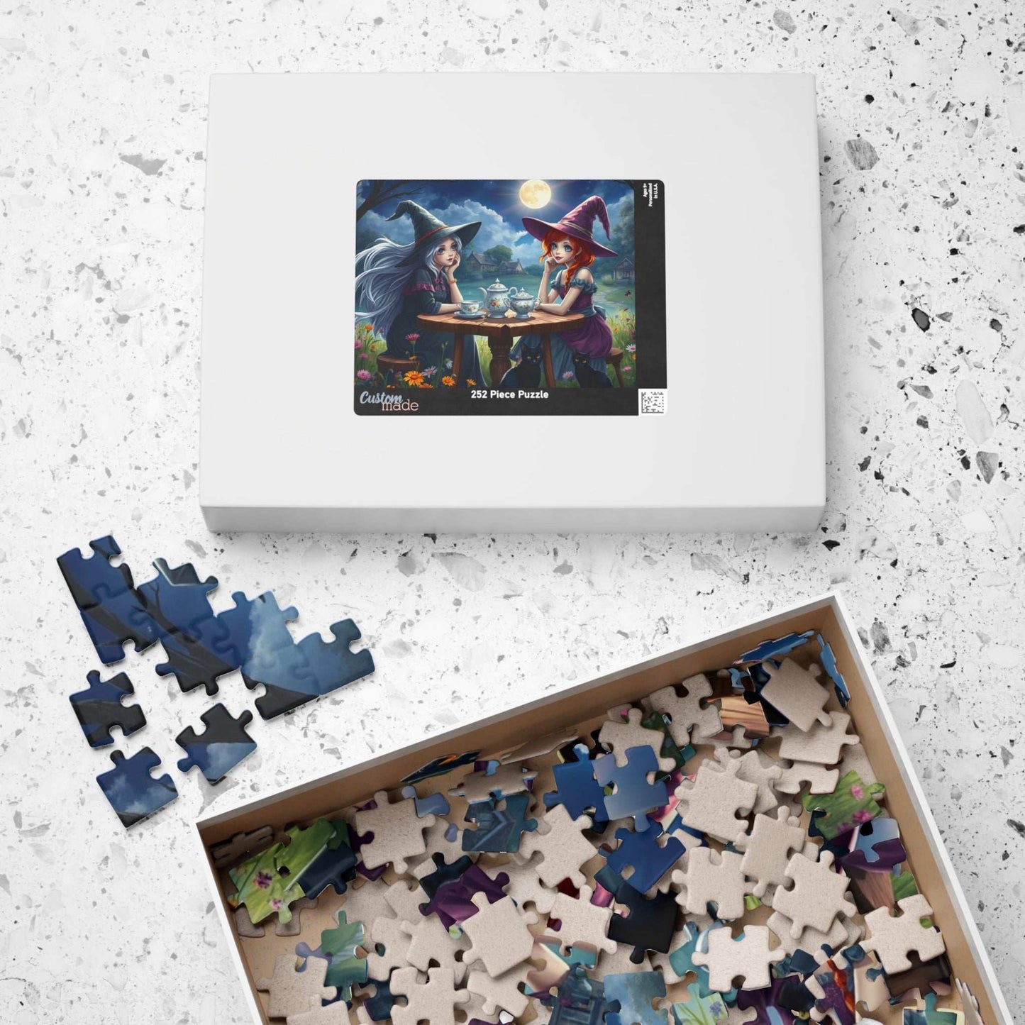 Magical Tea Time Puzzle, Enchanting Puzzle Art, Halloween Witch-Themed Jigsaw Game, Family Night, Fantasy Gift for Puzzle Lover Puzzle The Puzzle Chest
