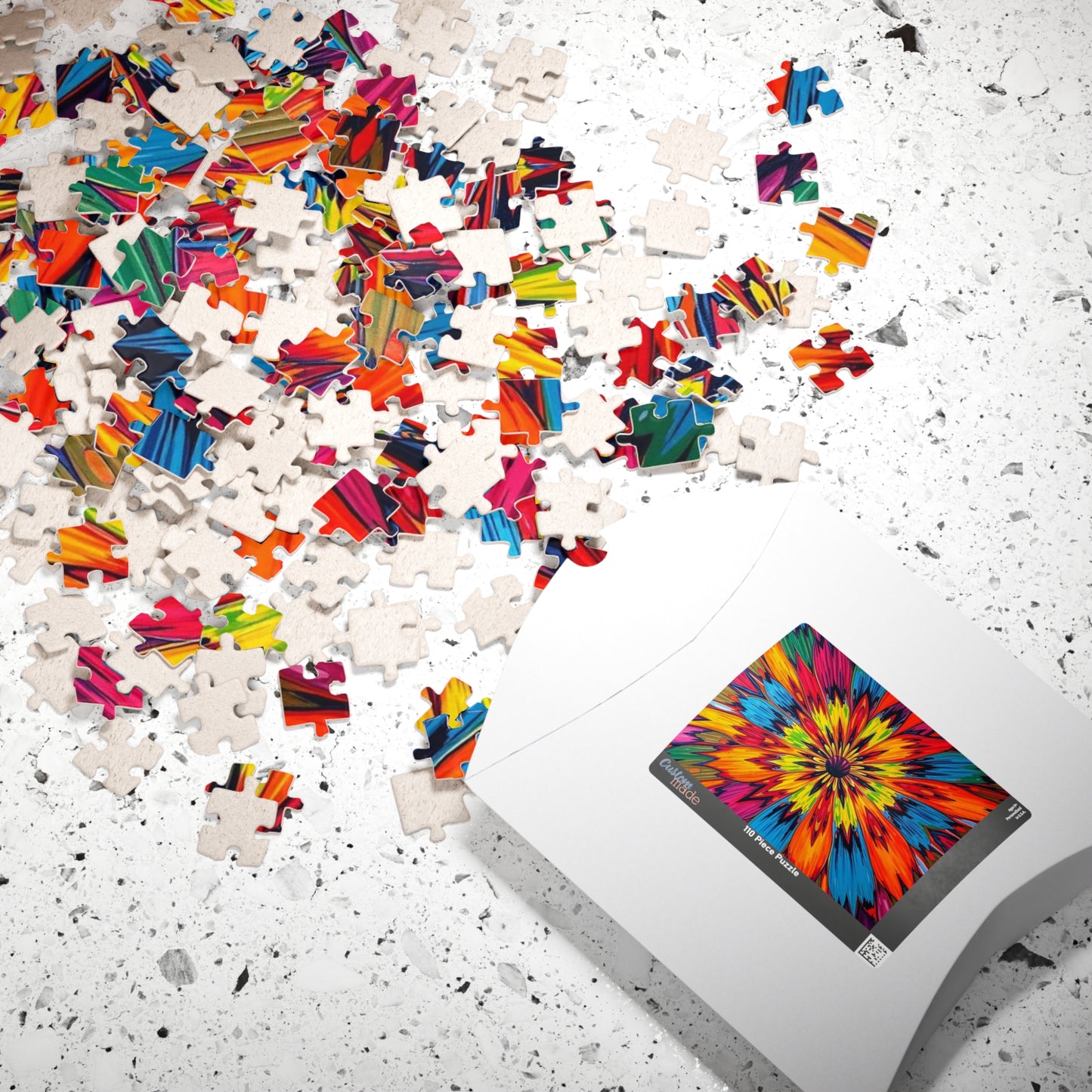 Colorful Floral Abstract Jigsaw Puzzle Game, Fun Family Game, Gift for Friend, Perfect for Parties and Celebrations, Mindful Activity Puzzle The Puzzle Chest