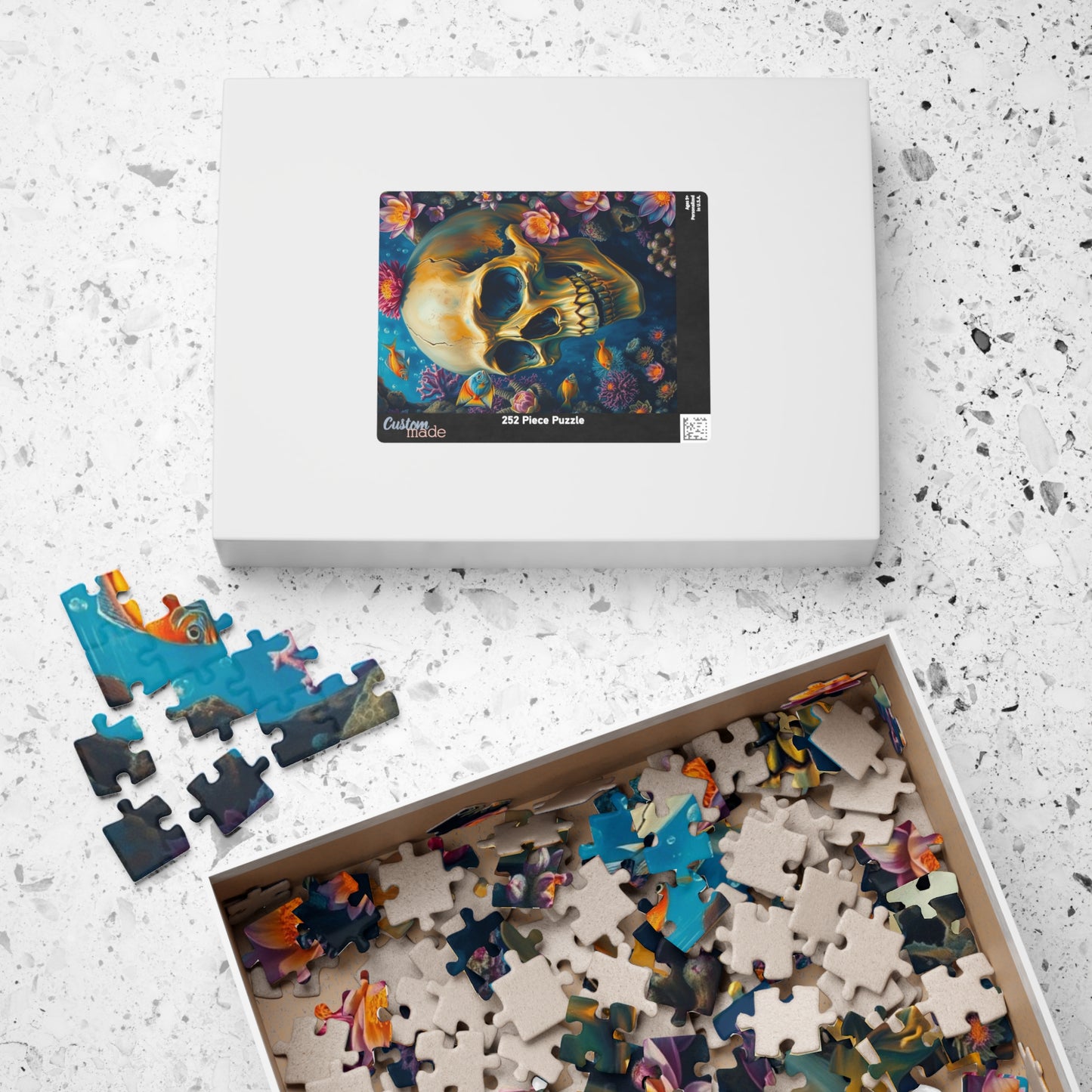 Skull Ocean Puzzle, Unique Skull Artwork, 110-1014 Piece Gothic Adult Jigsaw Game, Gift for Puzzle Enthusiast, Perfect Home Entertainment Puzzle The Puzzle Chest