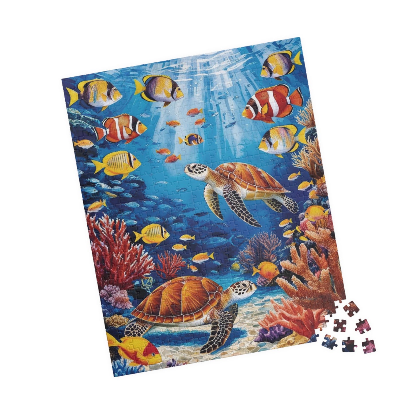 Mosaic Underwater Jigsaw Puzzle, Tropical Fish, Sea Turtle, Sunlit Surface, 520-Piece, Gift for Ocean Lovers, Relaxing Family Activity, Home Puzzle The Puzzle Chest