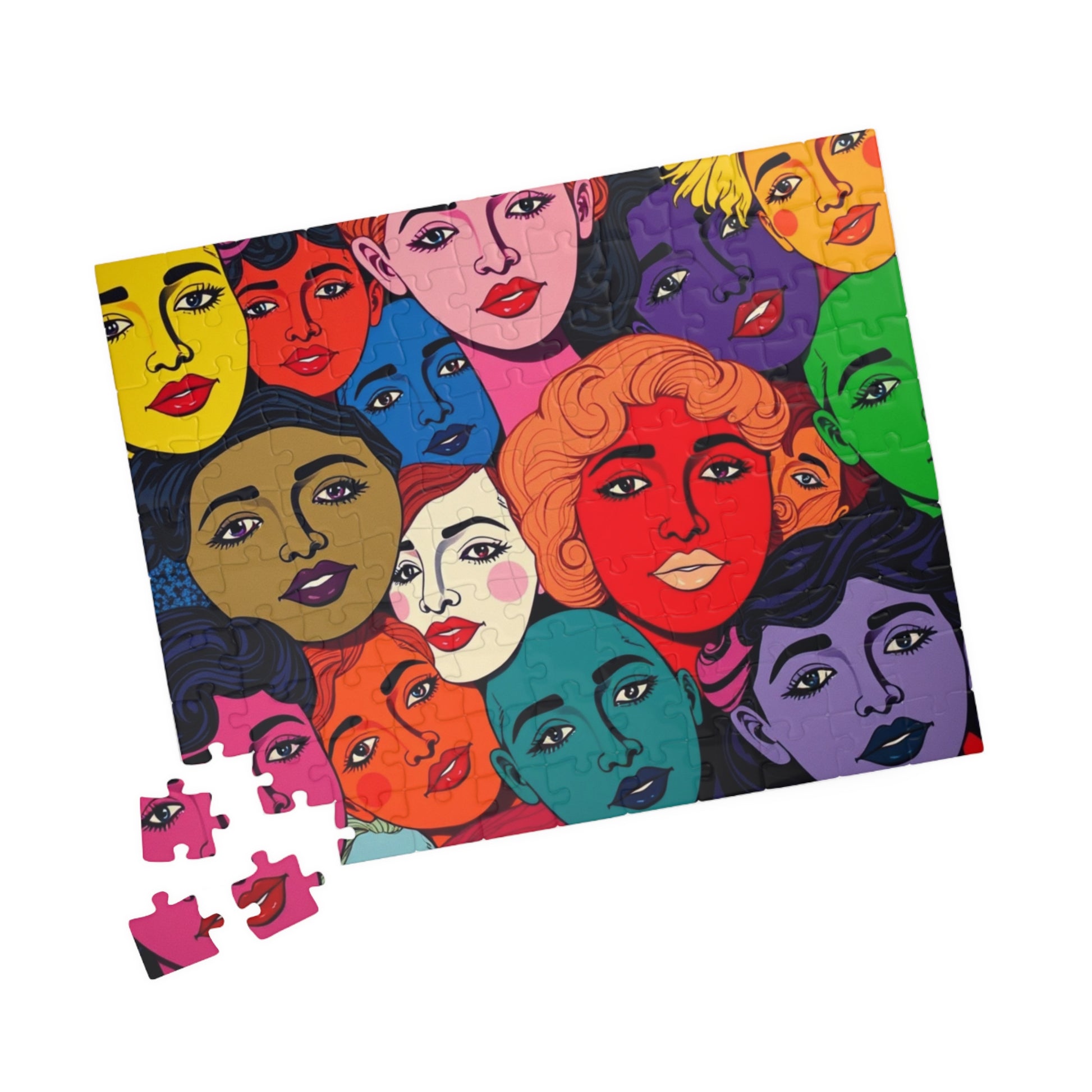 Colorful Women Faces Puzzle, 110, 252, 520, 1014-piece Pop Art Jigsaw, Unique Artwork, Gift for Her, Family Activity, Creative Hobby Puzzle The Puzzle Chest