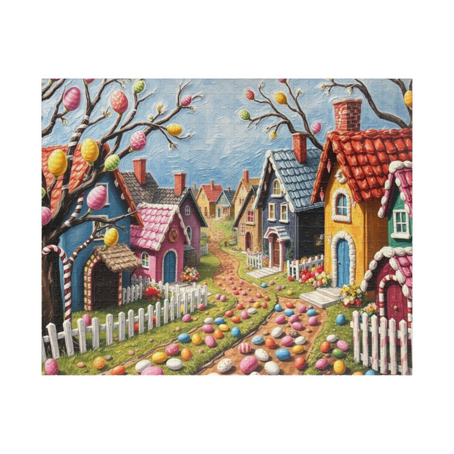 Easter Village Puzzle, Vibrant Spring Scene for Family Fun, 110-1014-Piece Jigsaw, Perfect for Holiday Gatherings, Gift Idea, Indoor Game 520 pcs (Horizontal) Puzzle The Puzzle Chest