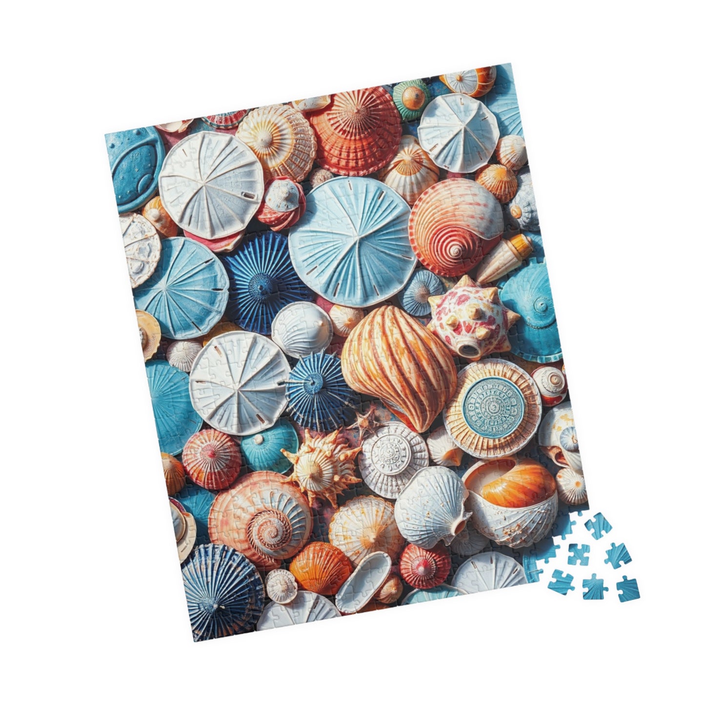 Seashell Collage Puzzle - 110/252/520/1014 Pieces, Marine Decor, Ocean Lover and Puzzle Enthusiast Gift, Family Fun, Beach-Themed Activity Puzzle The Puzzle Chest