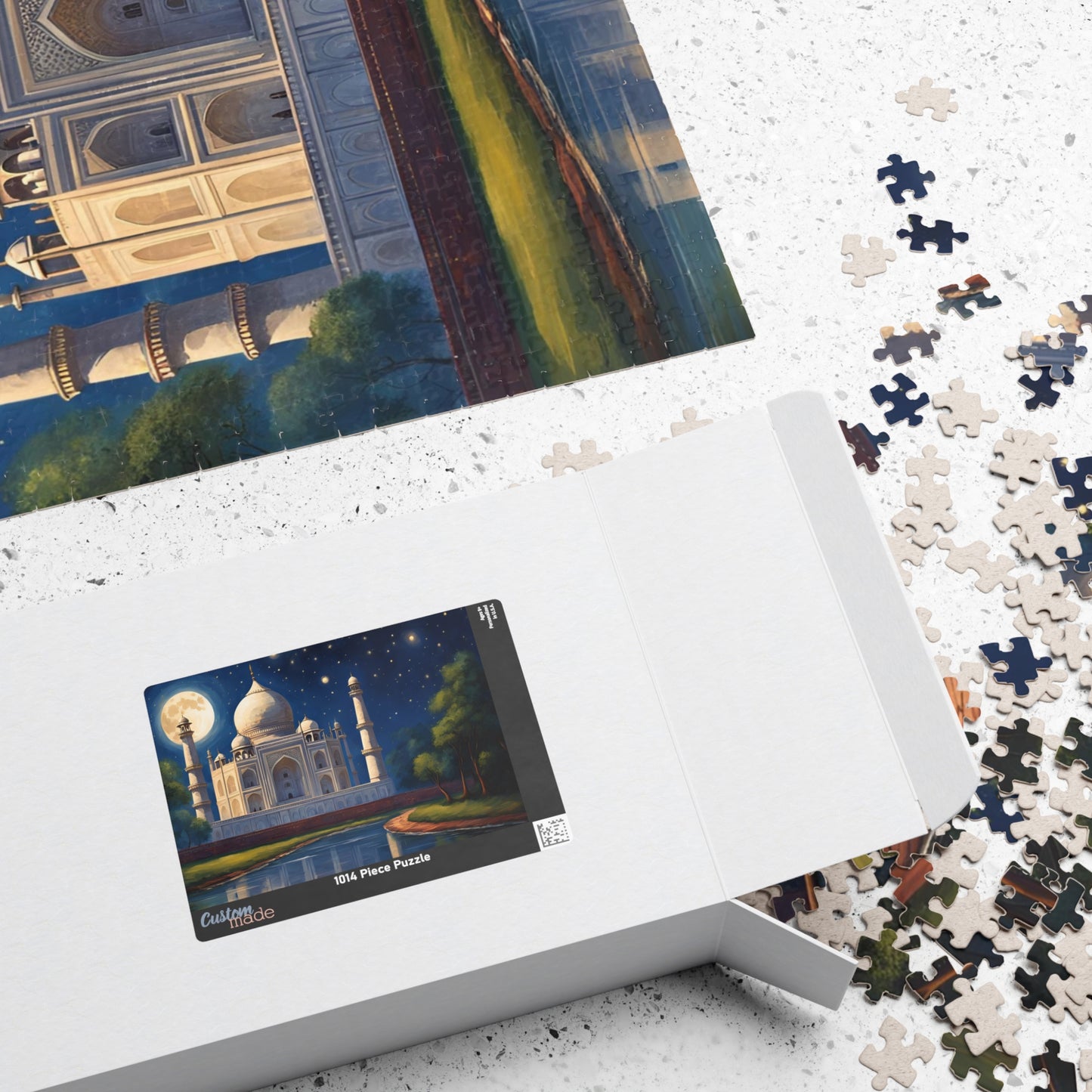 Taj Mahal Night Scene Jigsaw Puzzle, Starry Sky Iconic Landmark Tabletop Game, Family Entertainment Quiet Time Activity, Hobby Puzzle Lover Puzzle The Puzzle Chest