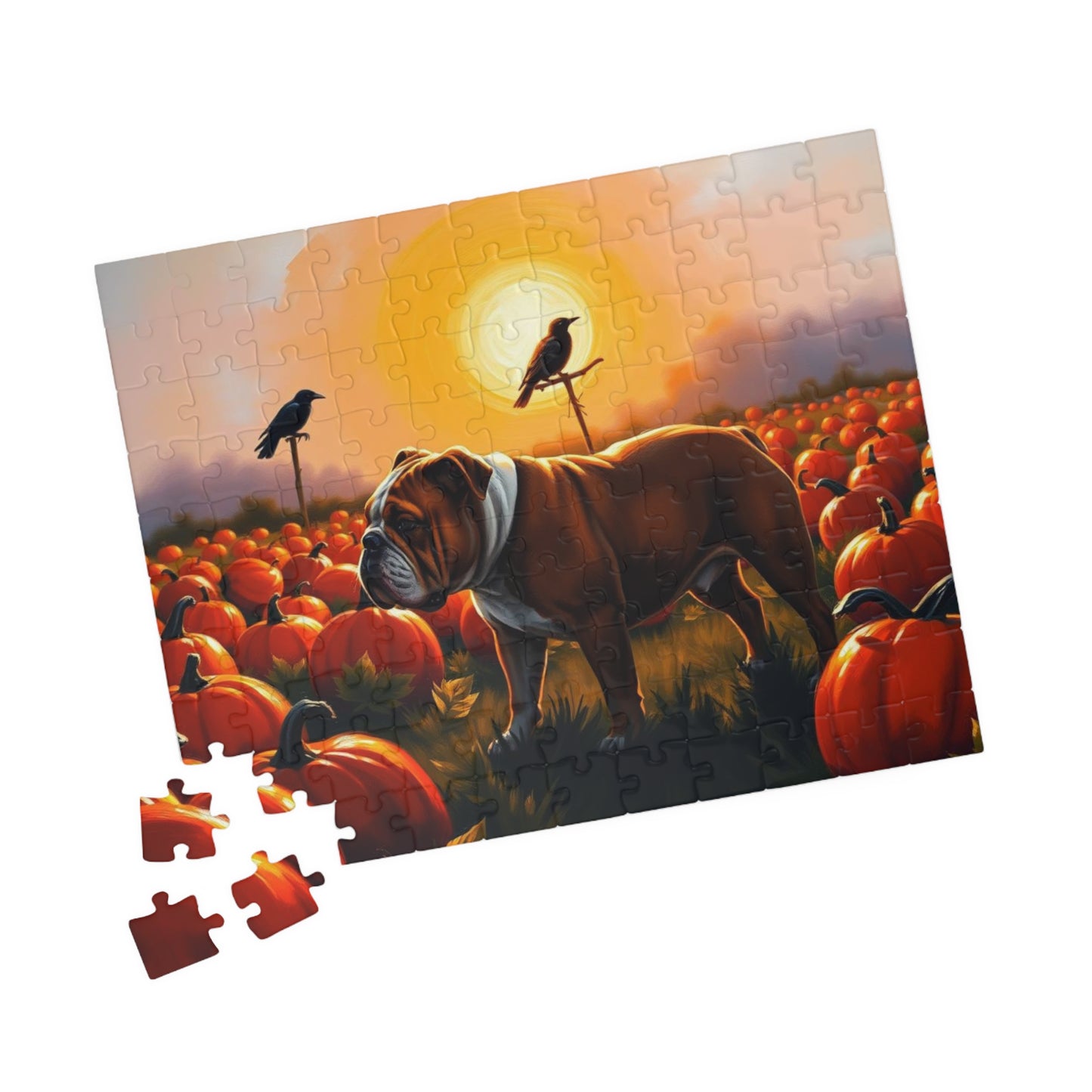 Autumn Bulldog Puzzle, Cozy Family Jigsaw Game for Adults, Perfect for Dog Lovers, Fall Home Entertainment, Creative Gift Idea for Friend Puzzle The Puzzle Chest