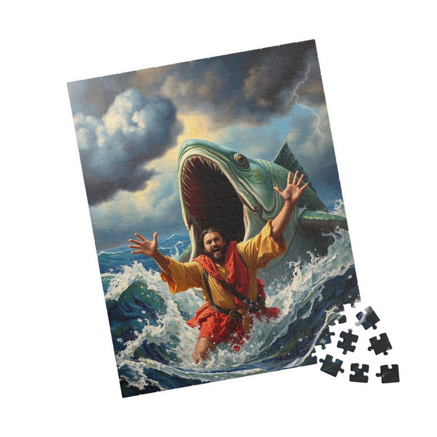 Christian Faith-Based Puzzle, Jonah and the Big Fish Epic Bible Story, Religious Jigsaw Game, Spiritual Gift for Puzzle Lover, Bible Puzzle Puzzle The Puzzle Chest