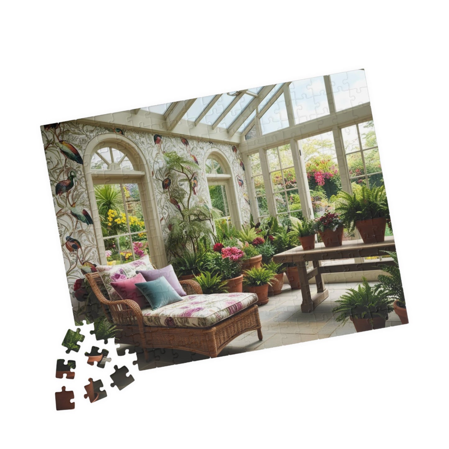 Vintage Sunroom Serenity Puzzle, Relaxing Adult Jigsaw Game for Family Bonding Activity or Solo Fun, Nature Scene, Puzzle Enthusiast Gift Puzzle The Puzzle Chest
