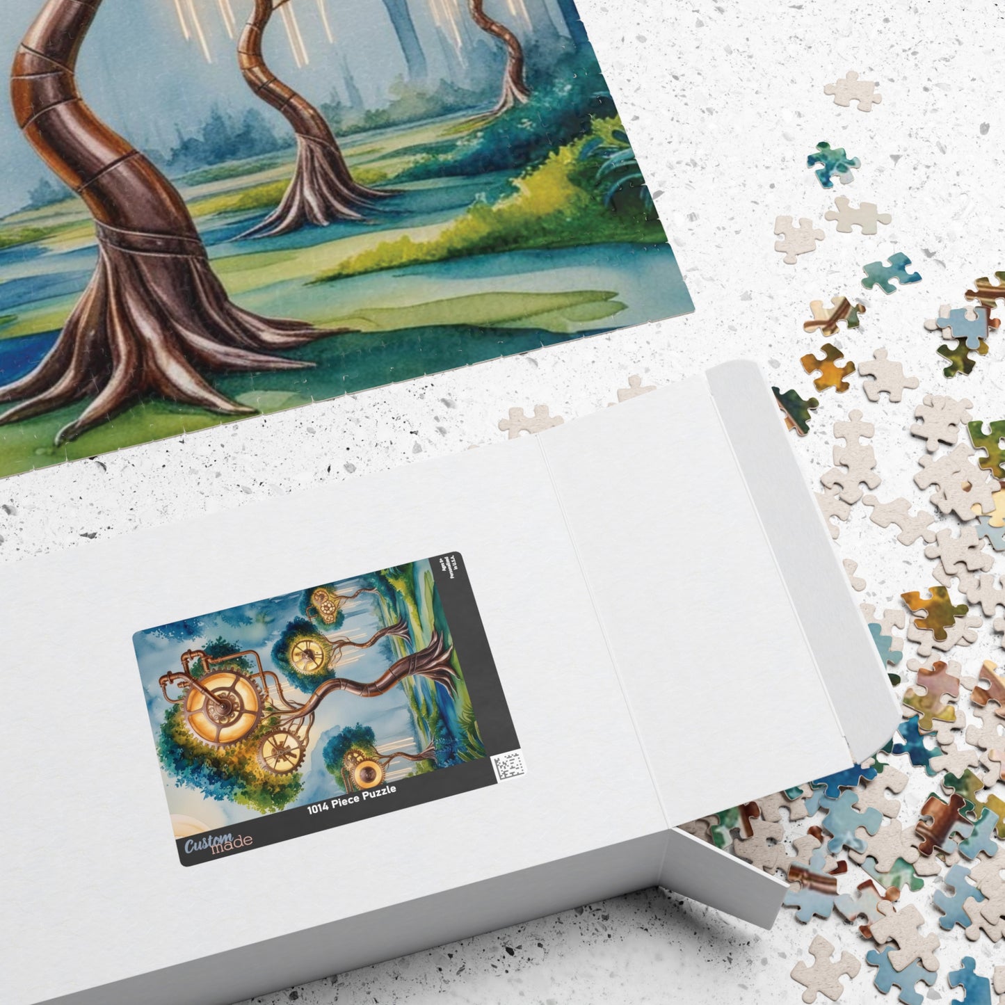 Jigsaw Puzzle - Surreal Landscape with Glowing Gears and Clockwork, Trippy 110, 252, 520, 1014-Piece Puzzle, Unique Gift for Puzzle Lover Puzzle The Puzzle Chest