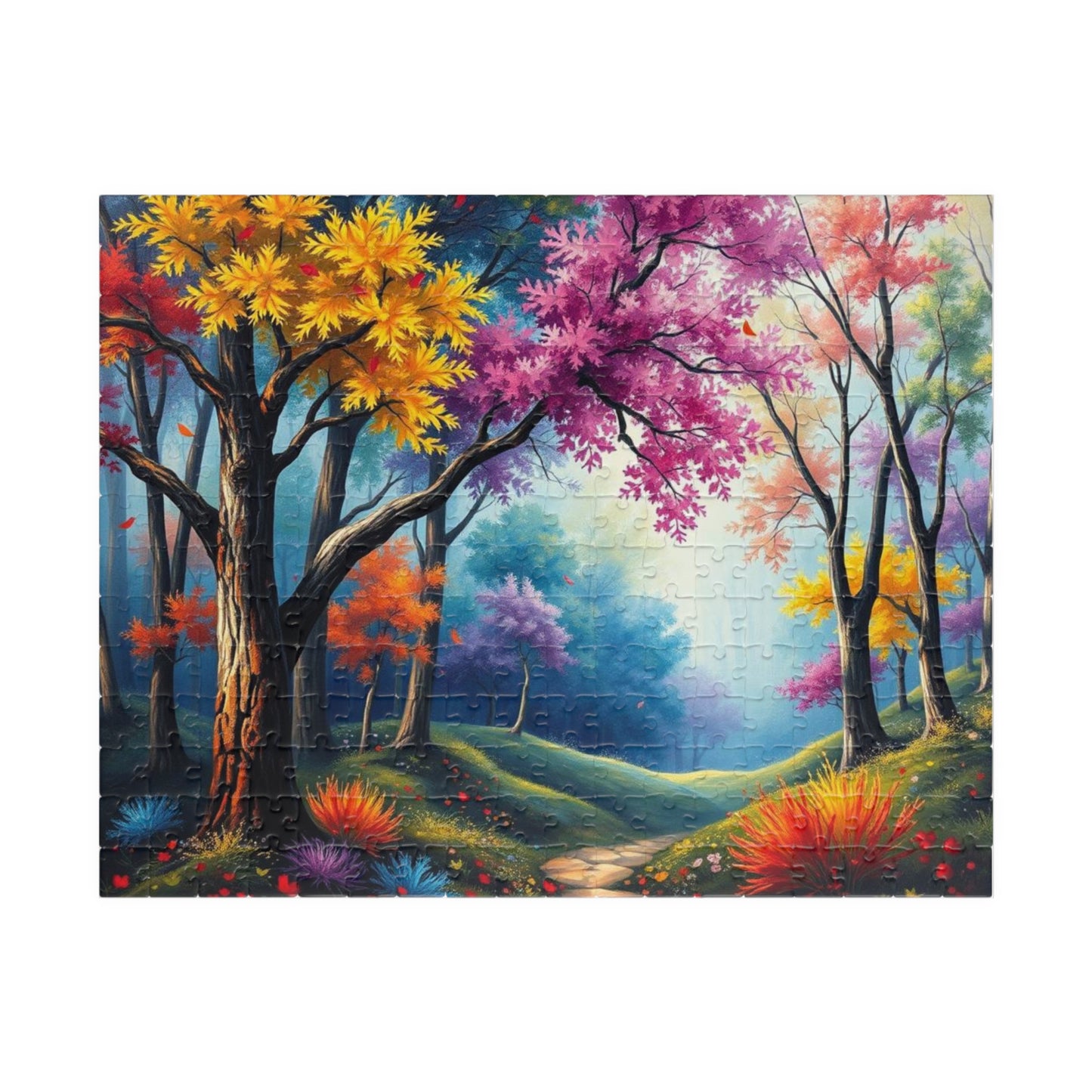 Autumn Forest Puzzle - 110, 252, 520, 1014-piece, Jigsaw Puzzle for Nature Lovers, Fall Decor, Family Activity, Gift for Puzzle Enthusiasts 252 pcs (Horizontal) Puzzle The Puzzle Chest