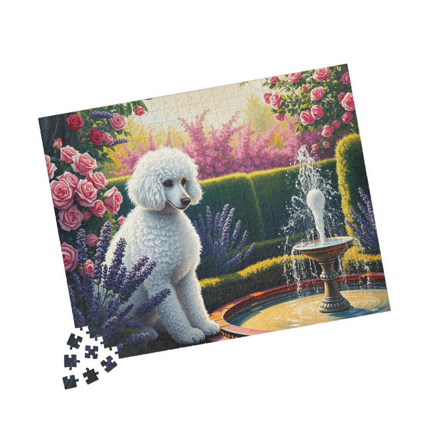 Charming Dog Jigsaw Puzzle, Flower Garden Poodle, Friend Gift for Pet Lover, Home Entertainment, Family Activity or Solo Fun Puzzle The Puzzle Chest