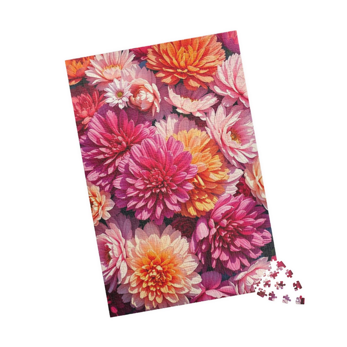 Pink Flower Jigsaw Puzzle - Vibrant Floral Puzzle Art for Adults, Family Fun Game, Creative Hobby, Indoor Activity, Unique Gift Idea Puzzle The Puzzle Chest