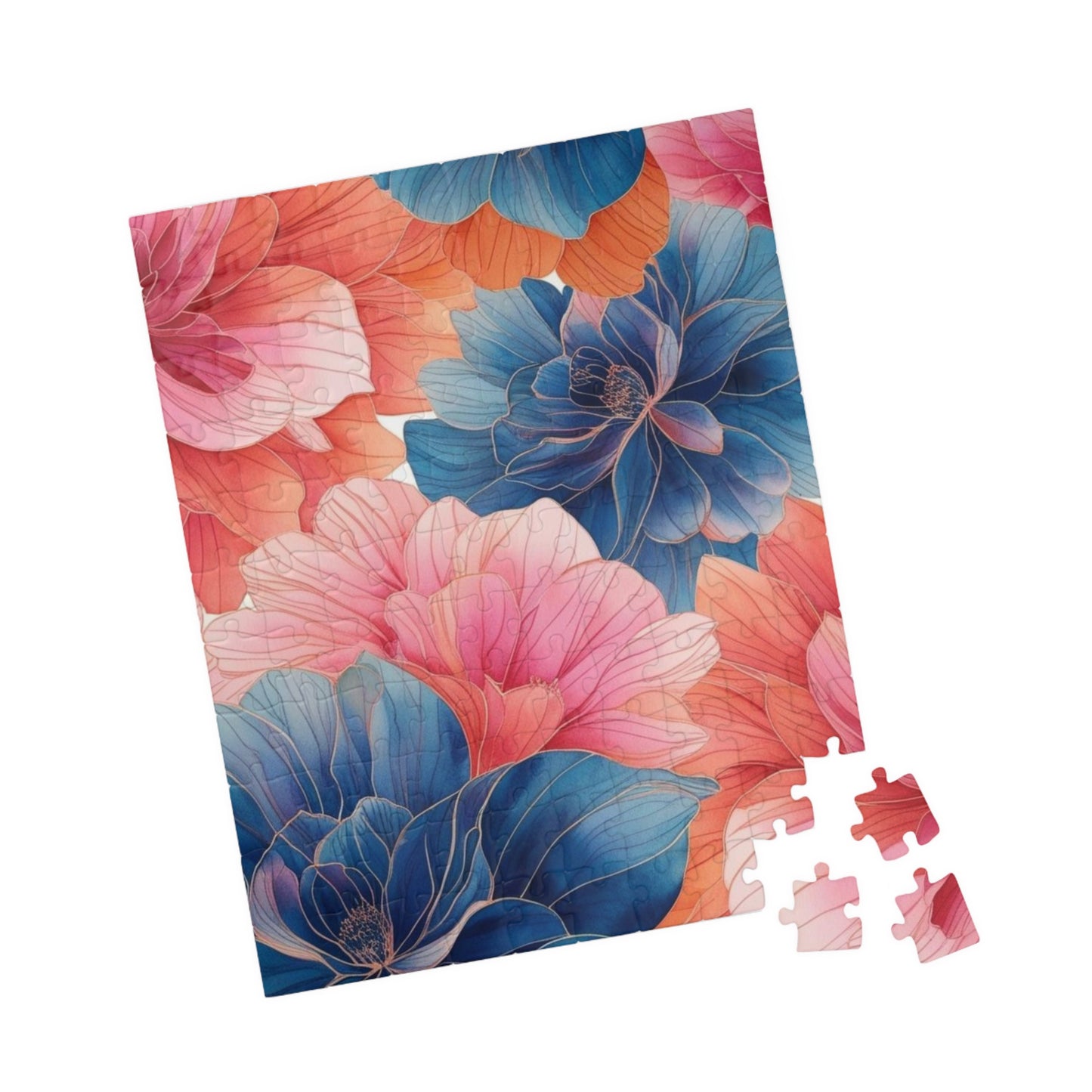 Floral Puzzle - Vibrant Flower Artwork, Jigsaw Puzzle, Home Entertainment, Friend Gift for Flower Lover, Family Fun Activity, Relaxing Hobby Puzzle The Puzzle Chest