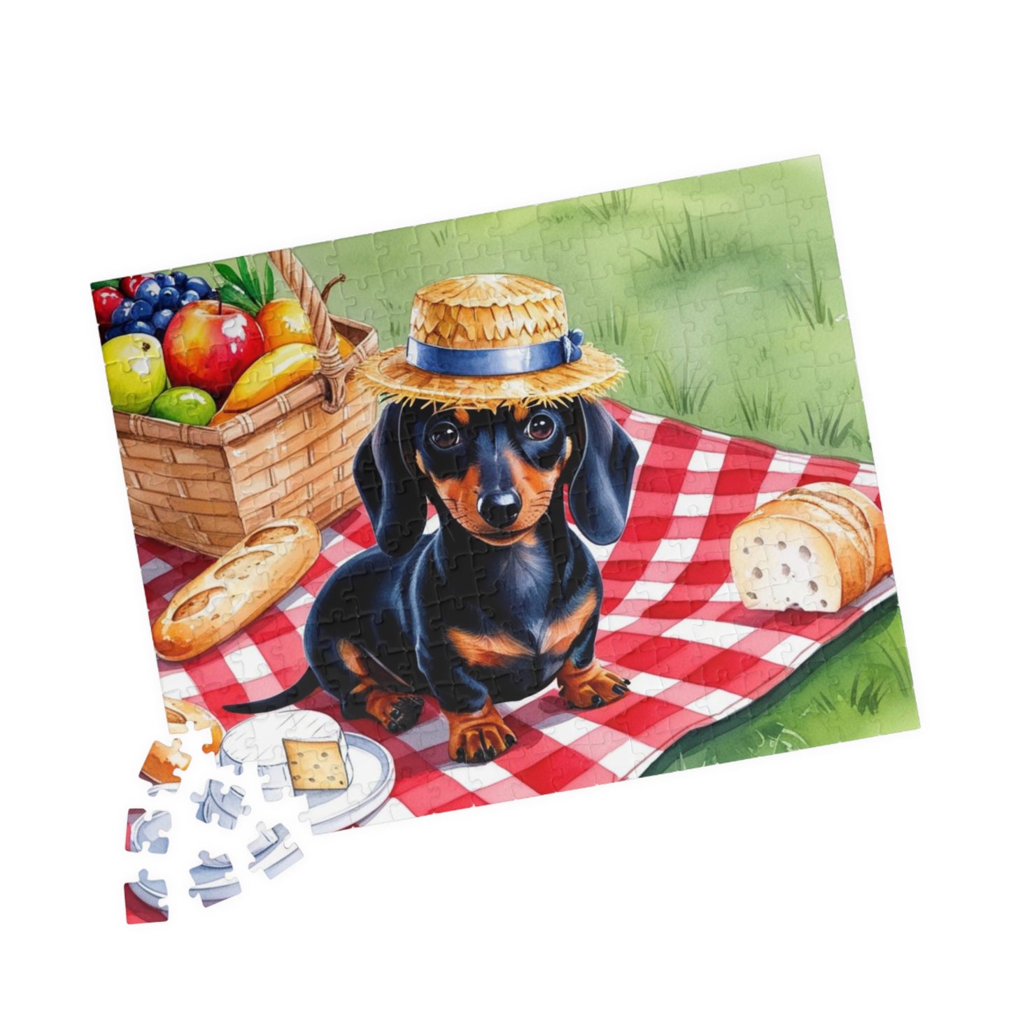 Dachshund Picnic Jigsaw Puzzle, Fun Animal Lovers Gift, Family Game Night Activity, Dog-Themed Home Decor, Dog Birthday Gift, 110-1014-piece Puzzle The Puzzle Chest