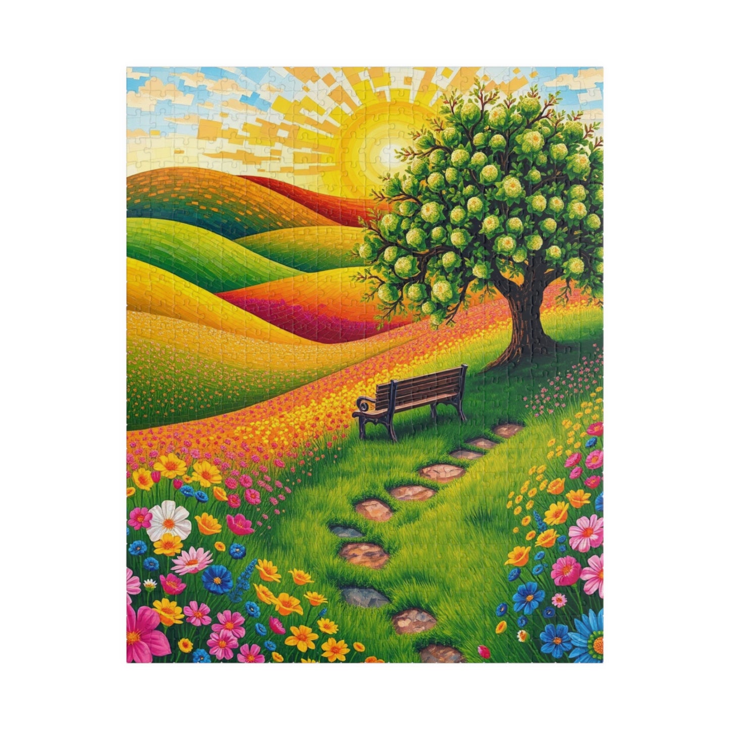 Serene Nature Mosaic Puzzle - 110, 252, 520, 1014-piece, Gift for Nature Lovers, Family Fun Activity 520 pcs (Vertical) Puzzle The Puzzle Chest