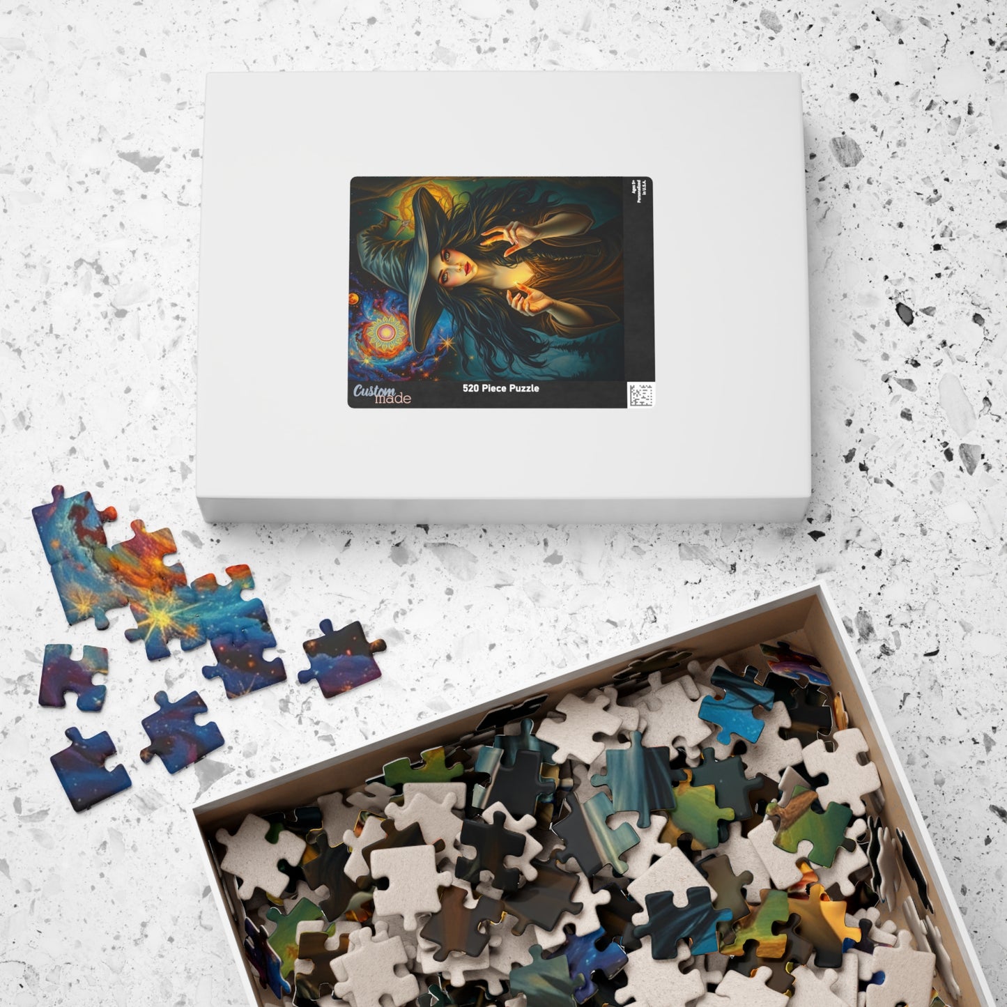 Witch Galaxy Forest Puzzle, 110 252 520 1014-piece Adult Jigsaw Game, Mystical Stars, Halloween Decor, Ideal Gift for Fantasy Lover, Mindful
