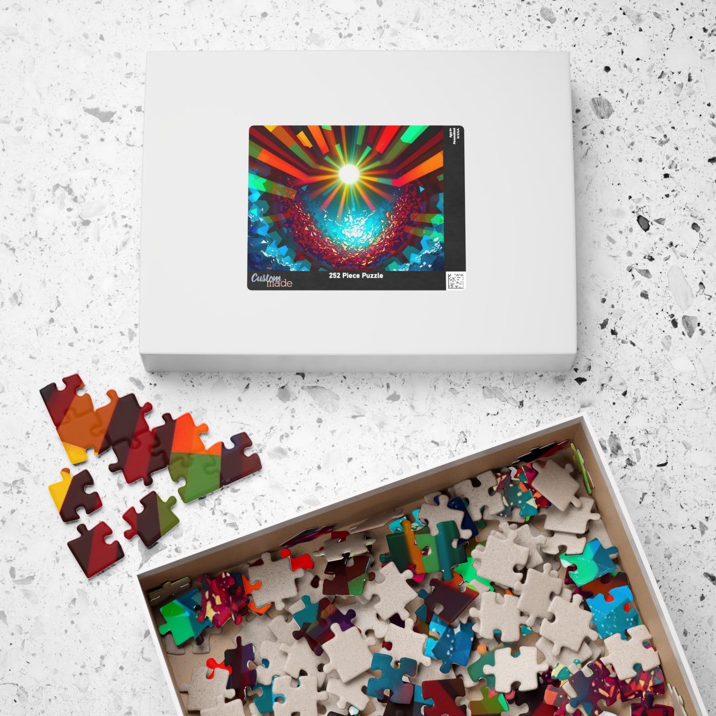 Abstract Horizon Jigsaw Puzzle (110-1014 Piece), Rising Sun Modern Art Illustration, Challenging Brain Teaser, Puzzle Lover Gift, Fun Hobby Puzzle The Puzzle Chest