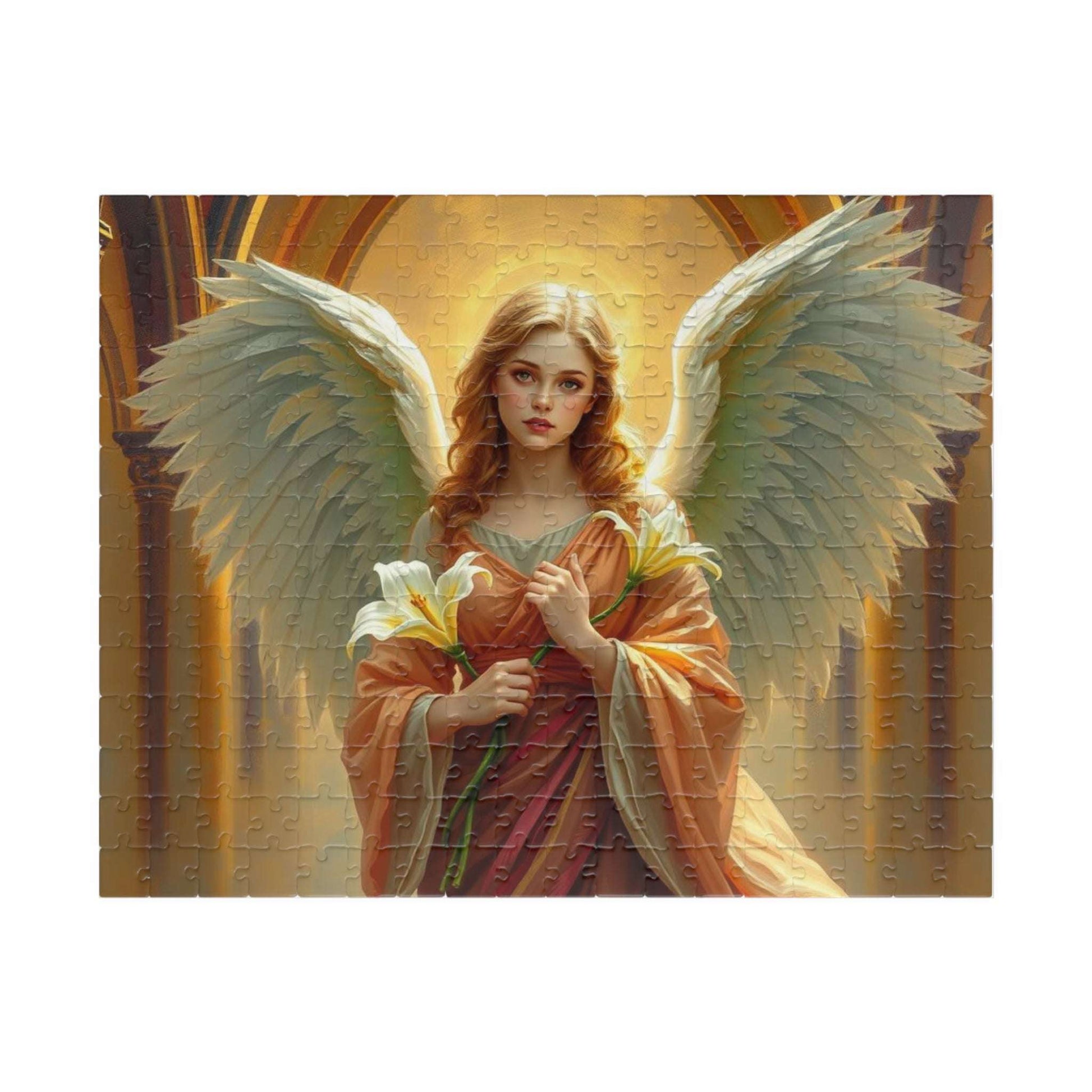 Golden Benediction Jigsaw Puzzle, Angel Puzzle, Religious Puzzle, Catholic Puzzle Gift for Puzzle Lover, Great for Indoor Home Entertainment 252 pcs (Horizontal) Puzzle The Puzzle Chest