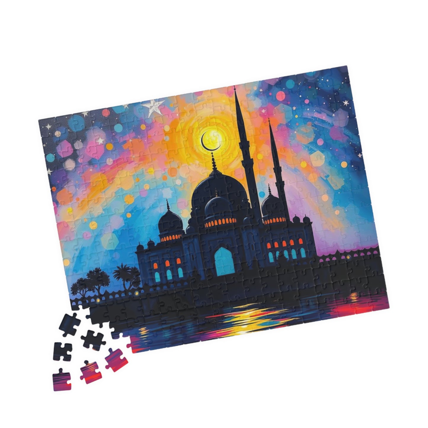 Colorful Islamic Mosque Jigsaw Puzzle for Adults, Family Activity or Solo Fun, Mindful Gift for Muslim Puzzle Art Lover, Brain Teaser, Hobby Puzzle The Puzzle Chest
