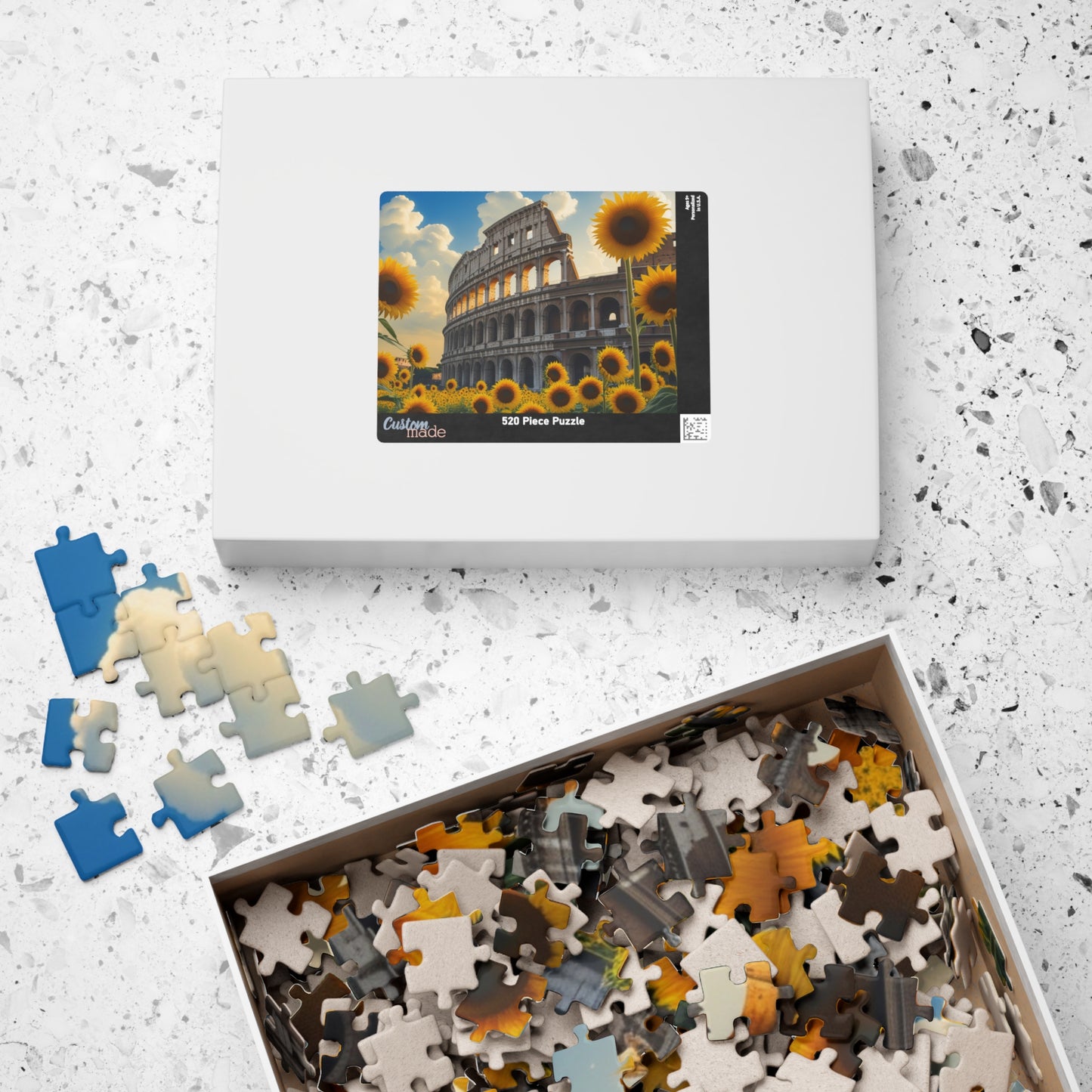 Jigsaw Puzzle, Ancient Colosseum and Sunflowers, 110 252 520 1014-Piece, Rome Italy, Creative Activity, Fun Family Game, Gift for Travelers Puzzle The Puzzle Chest