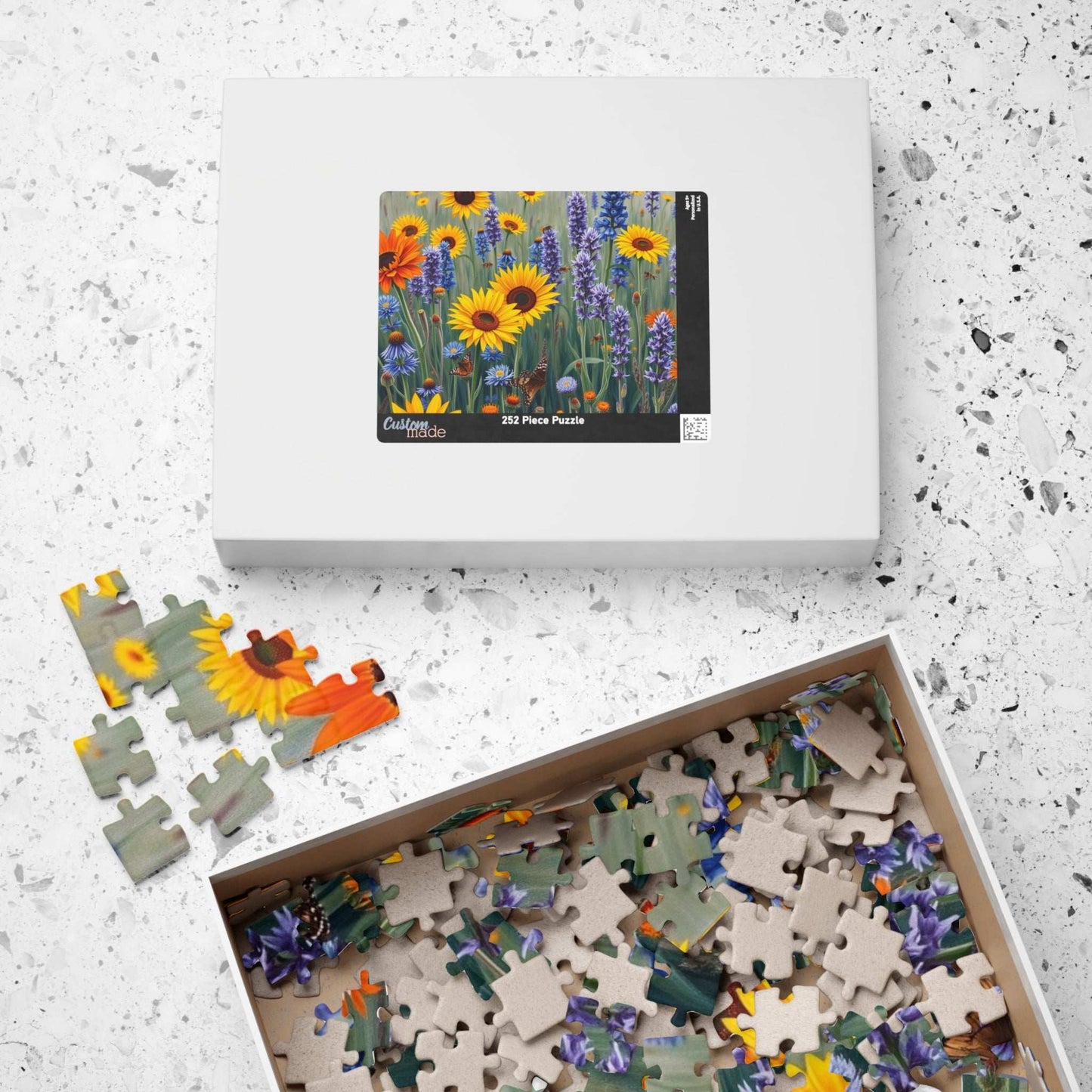 Sunflower and Lavender Puzzle, Floral Jigsaw Game for Adults, Flower Botanical Gift for Nature Lover, Family Activity, Mindful Fun, Relief Puzzle The Puzzle Chest