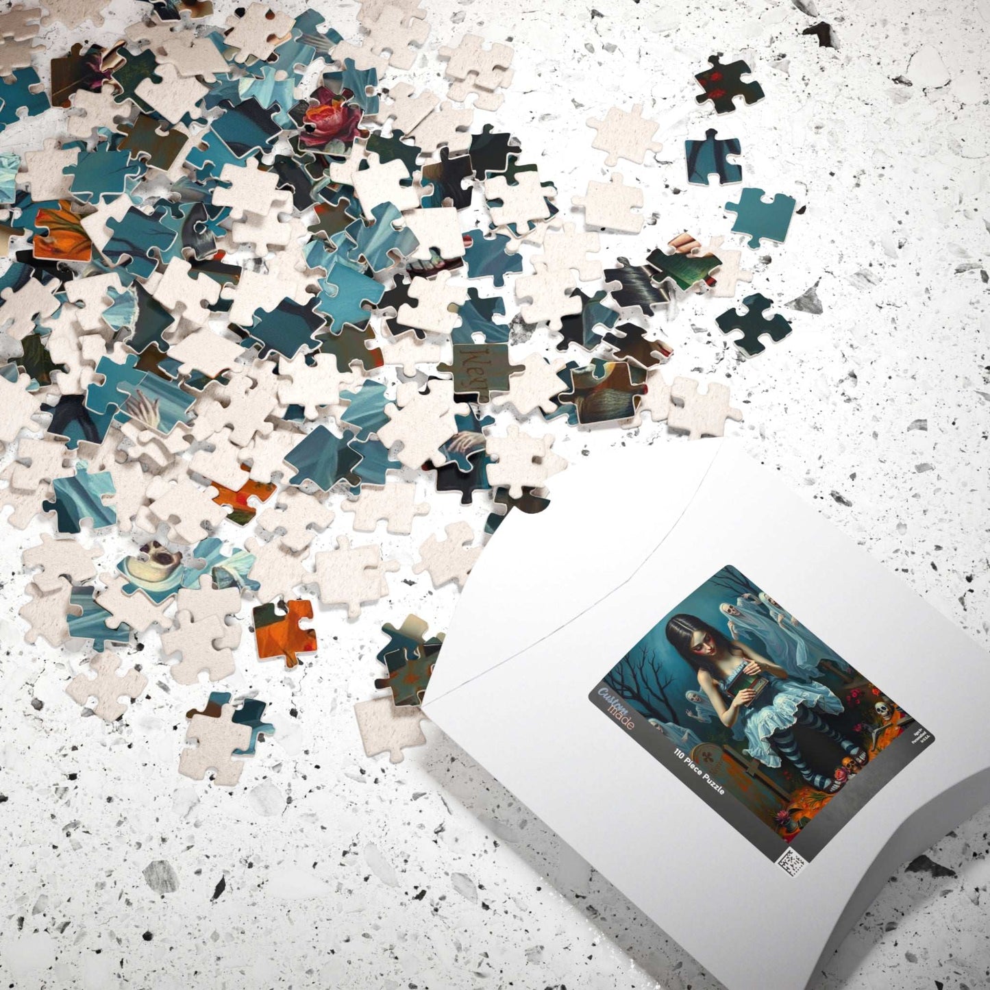 Gothic Art Jigsaw Puzzle - Melancholic Woman in Graveyard, Best Unique Halloween Gifts for Adult Puzzle Lovers, Mystery Vibe Puzzle The Puzzle Chest