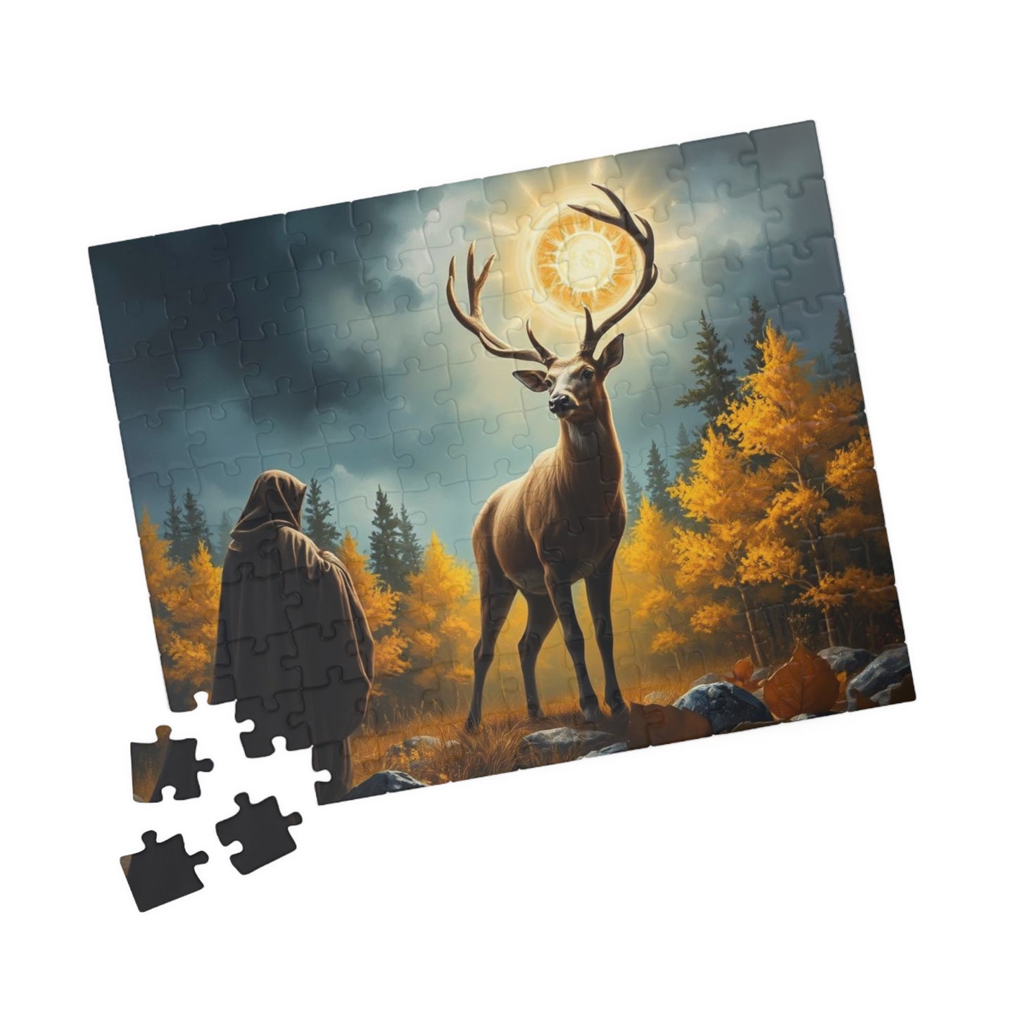 Mystical Deer Jigsaw Puzzle - Forest Scene, Gothic Puzzle, Dark Fantasy Puzzle Lover Gift for Solo Fun, Leisure Indoor Activity, Mindfulness Puzzle The Puzzle Chest