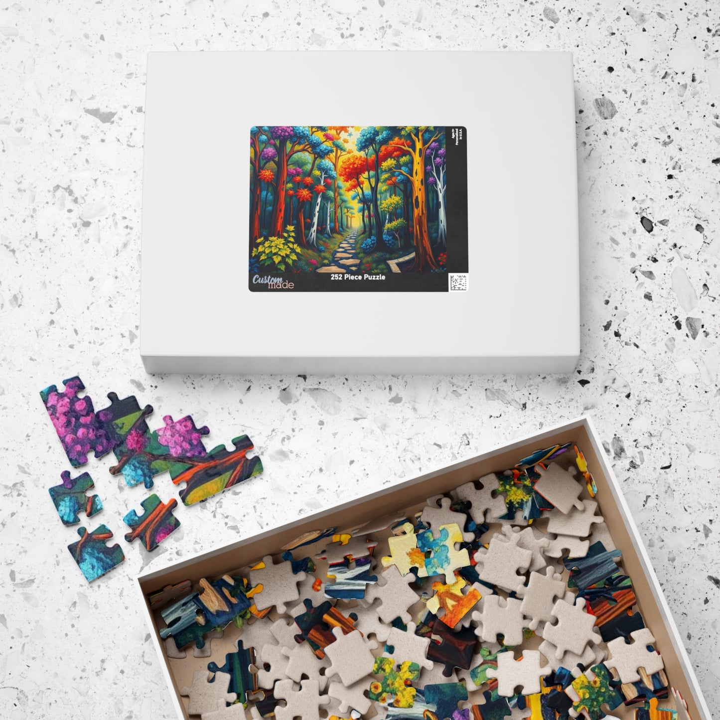 Colorful Forest Puzzle Jigsaw Game for Relaxation and Fun, Gift for Nature Lovers, Family Activity, 110, 252, 520, 1014-piece Brain Teaser Puzzle The Puzzle Chest